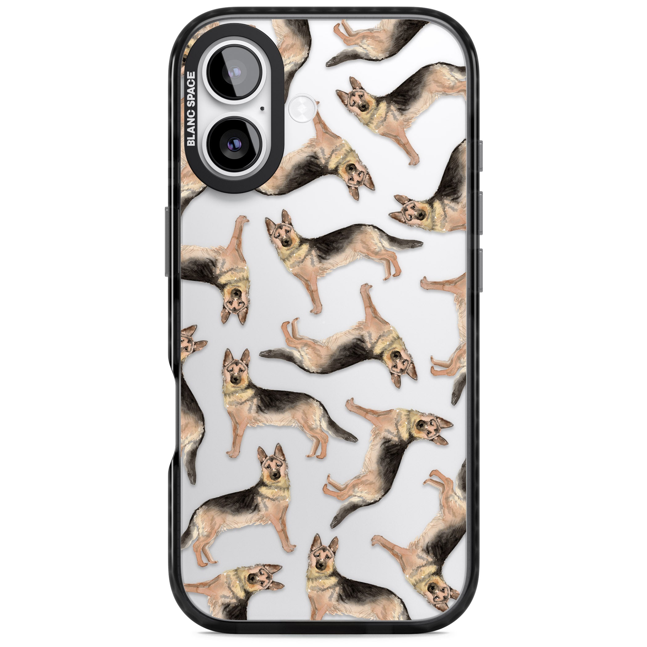 German Shepherd Pattern Classic iPhone 17 Impact Black Phone Case