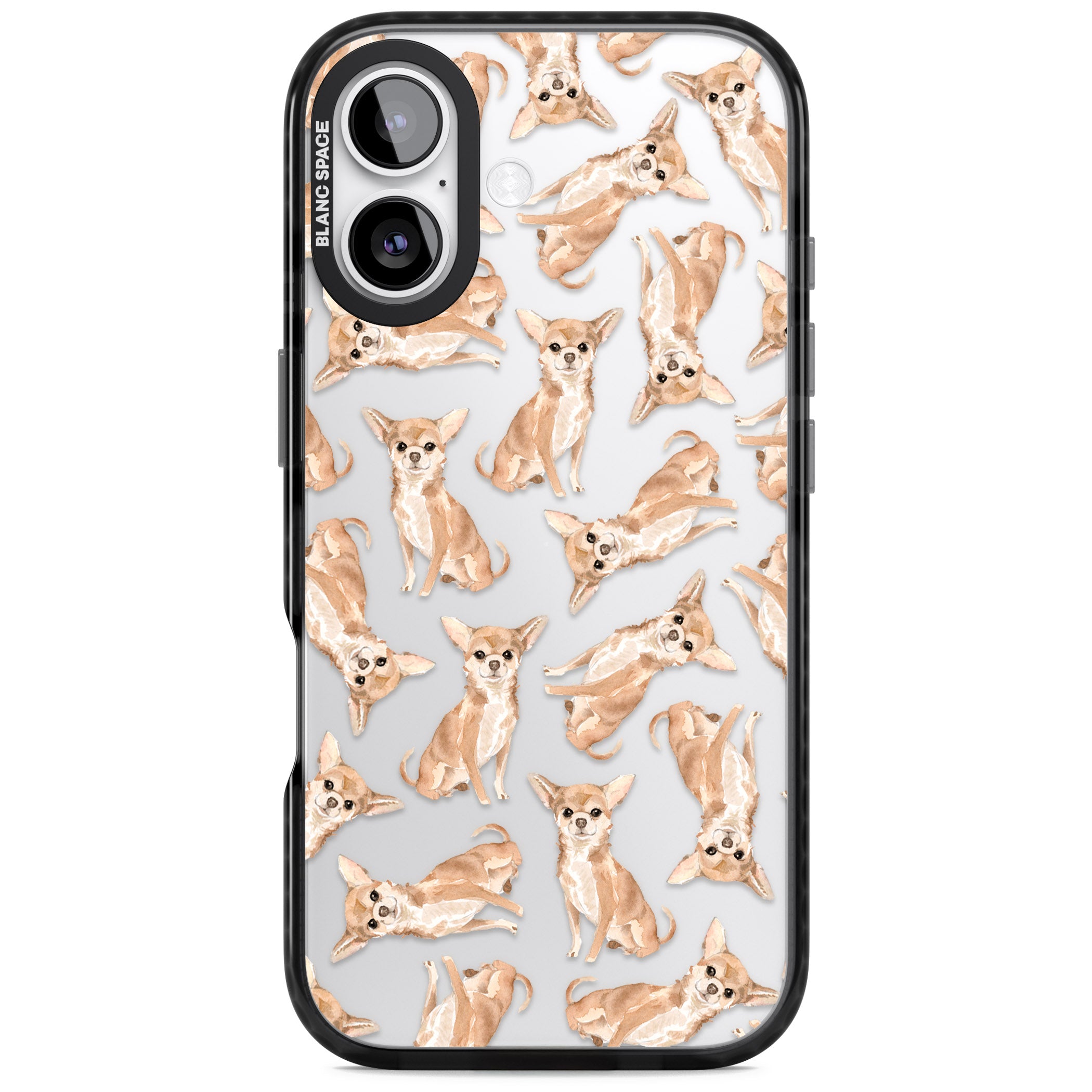 Chihuahua Watercolour Dog Pattern iPhone 17 Impact Black Phone Case