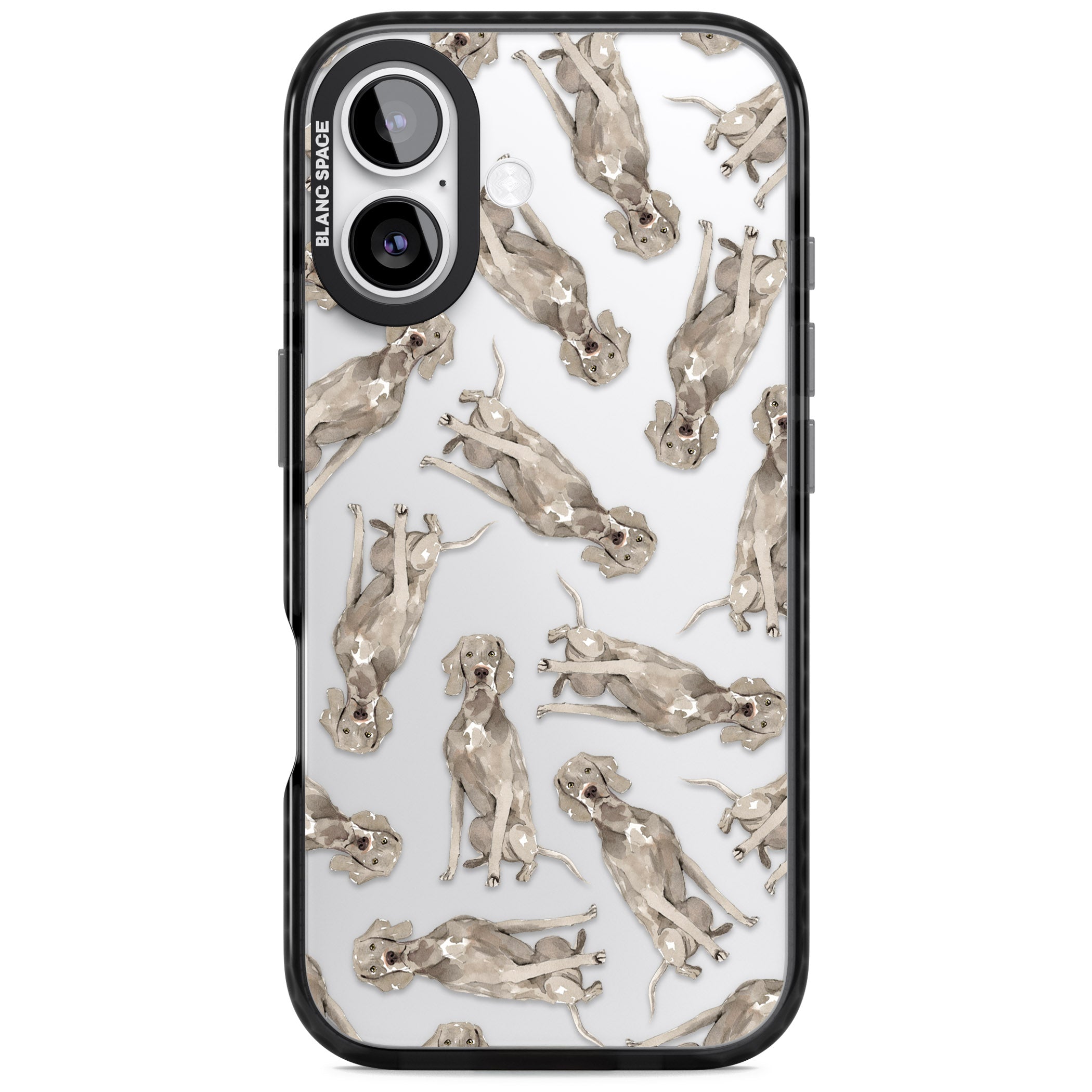 Weimaraner Watercolor Dog iPhone 17 Impact Black Phone Case