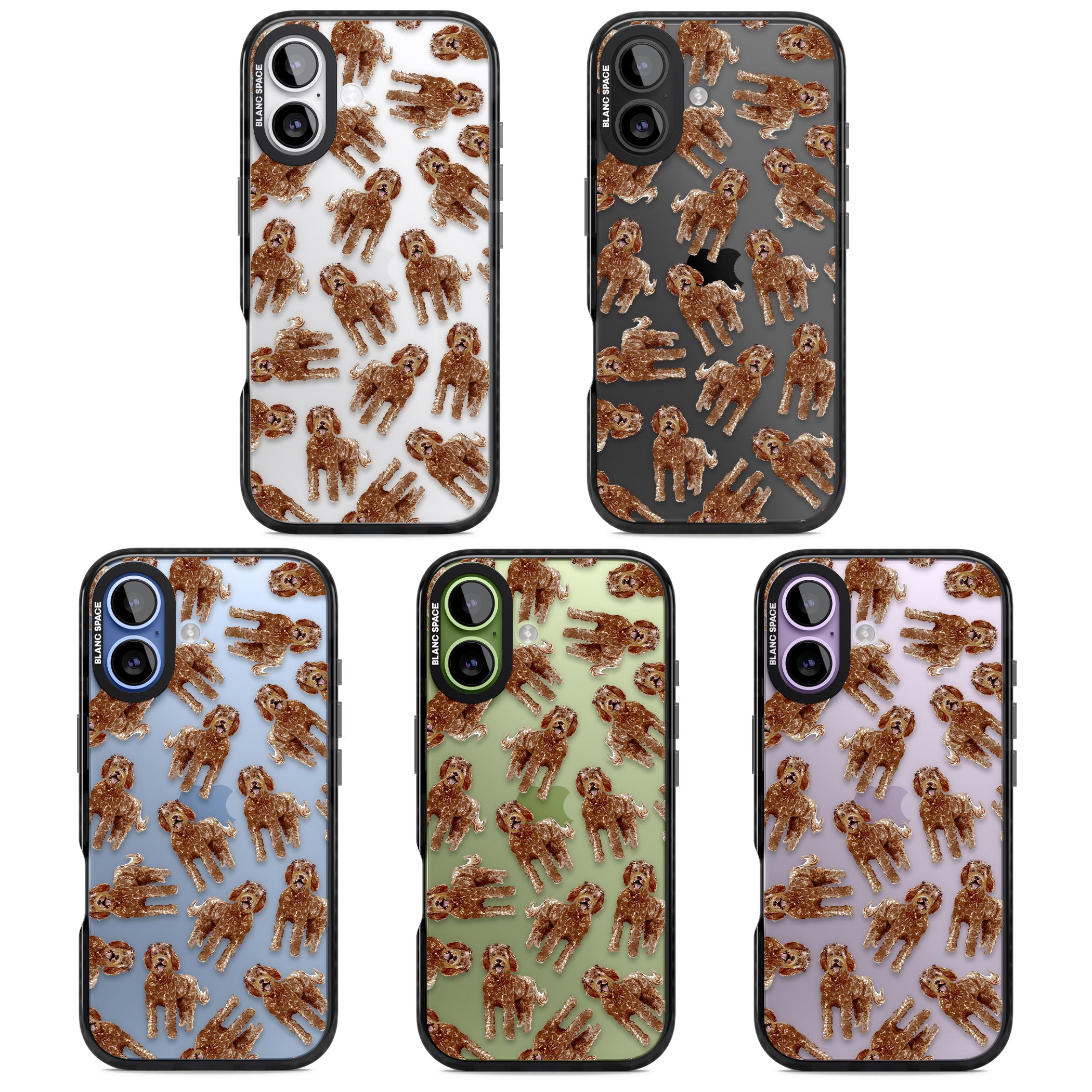 Labradoodle Brown Pattern iPhone 17 Impact Black Phone Case APT Impact Protection