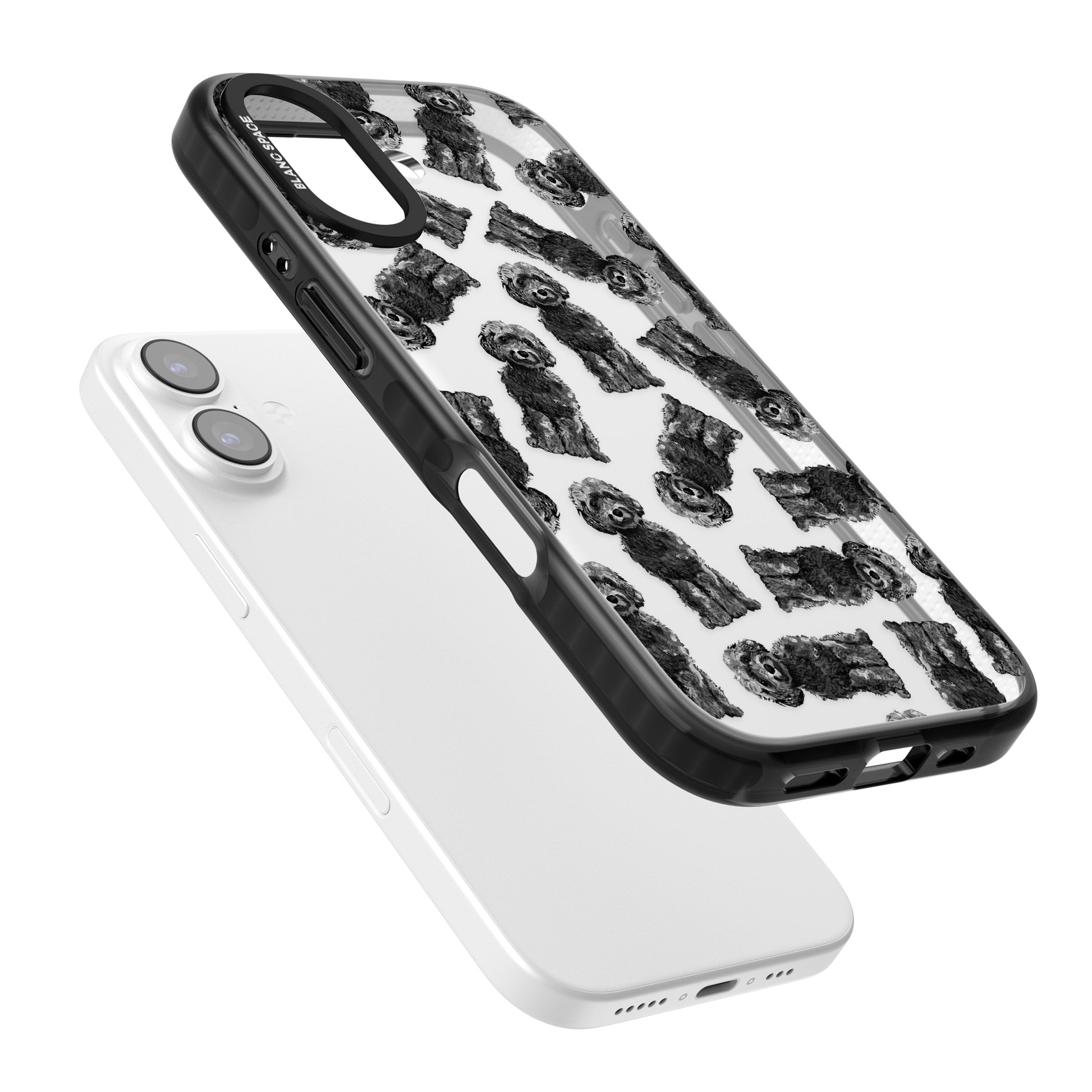 Black Cockapoo Watercolor iPhone 17 Impact Black Phone Case Colours