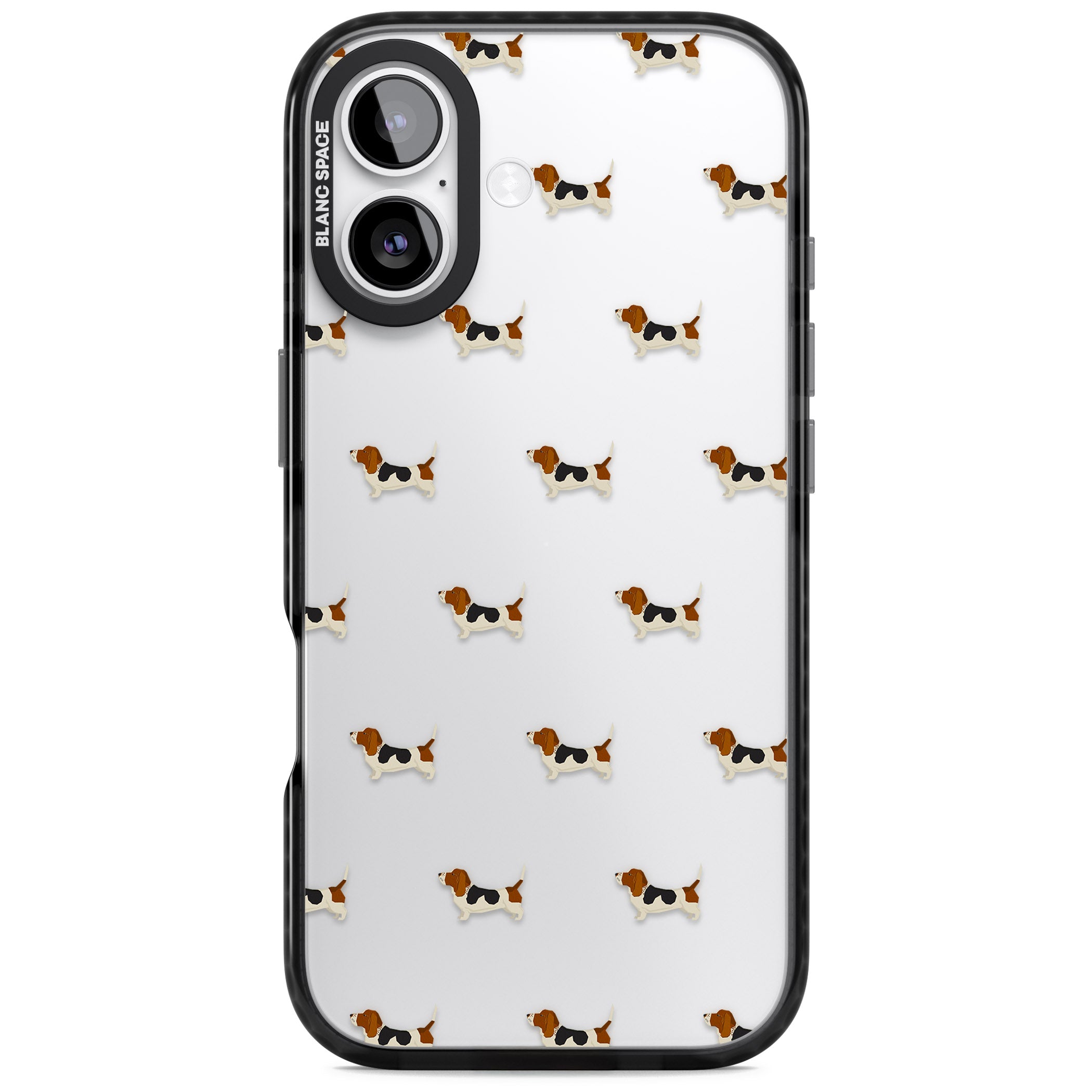 Basset Hound Pattern iPhone 17 Impact Black Phone Case