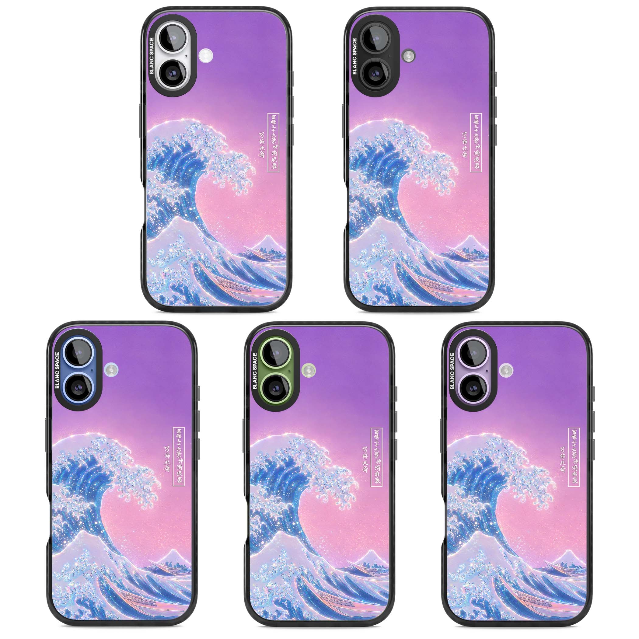 The Great Opal Wave Japanese iPhone case featuring Hokusai's great wave in iridescent pastels with lilac sky and Mou | Clear Impact case for iPhone 17