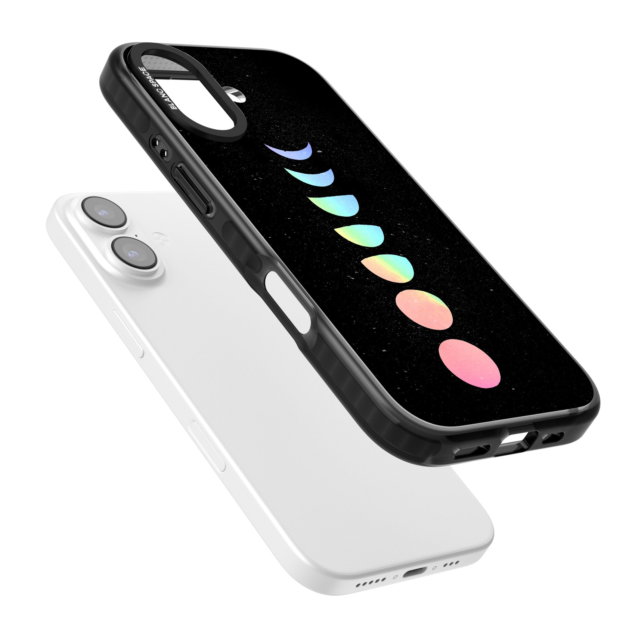 Pastel Moon Phases iPhone 17 Impact Black Phone Case Colours
