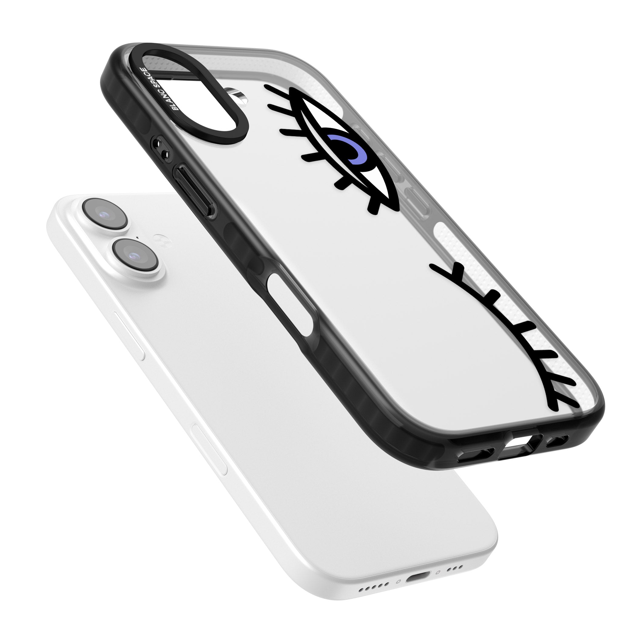 Winking Eyes Transparent Pattern iPhone 17 Impact Black Phone Case Colours
