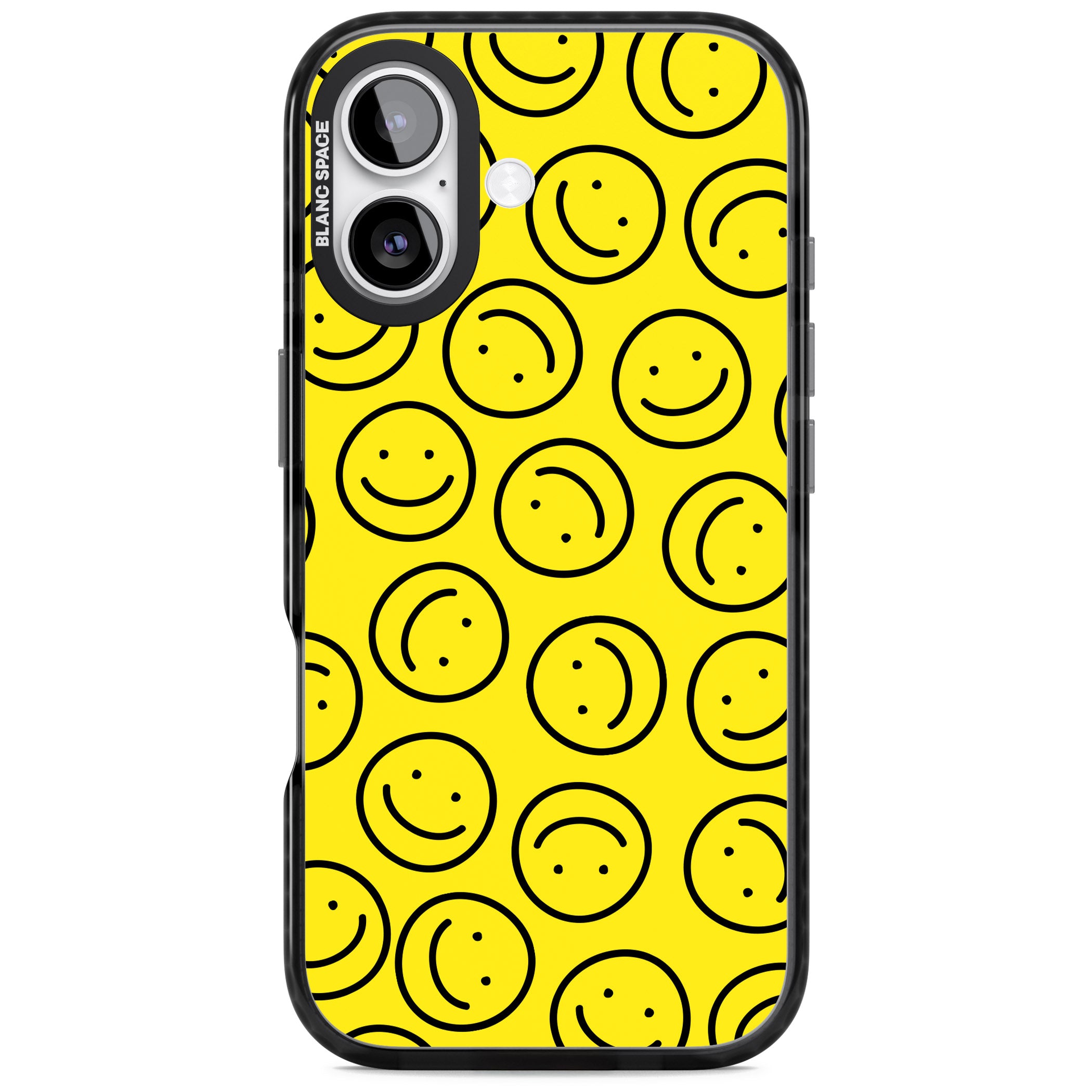 Happy Face Pattern iPhone 17 Impact Black Phone Case