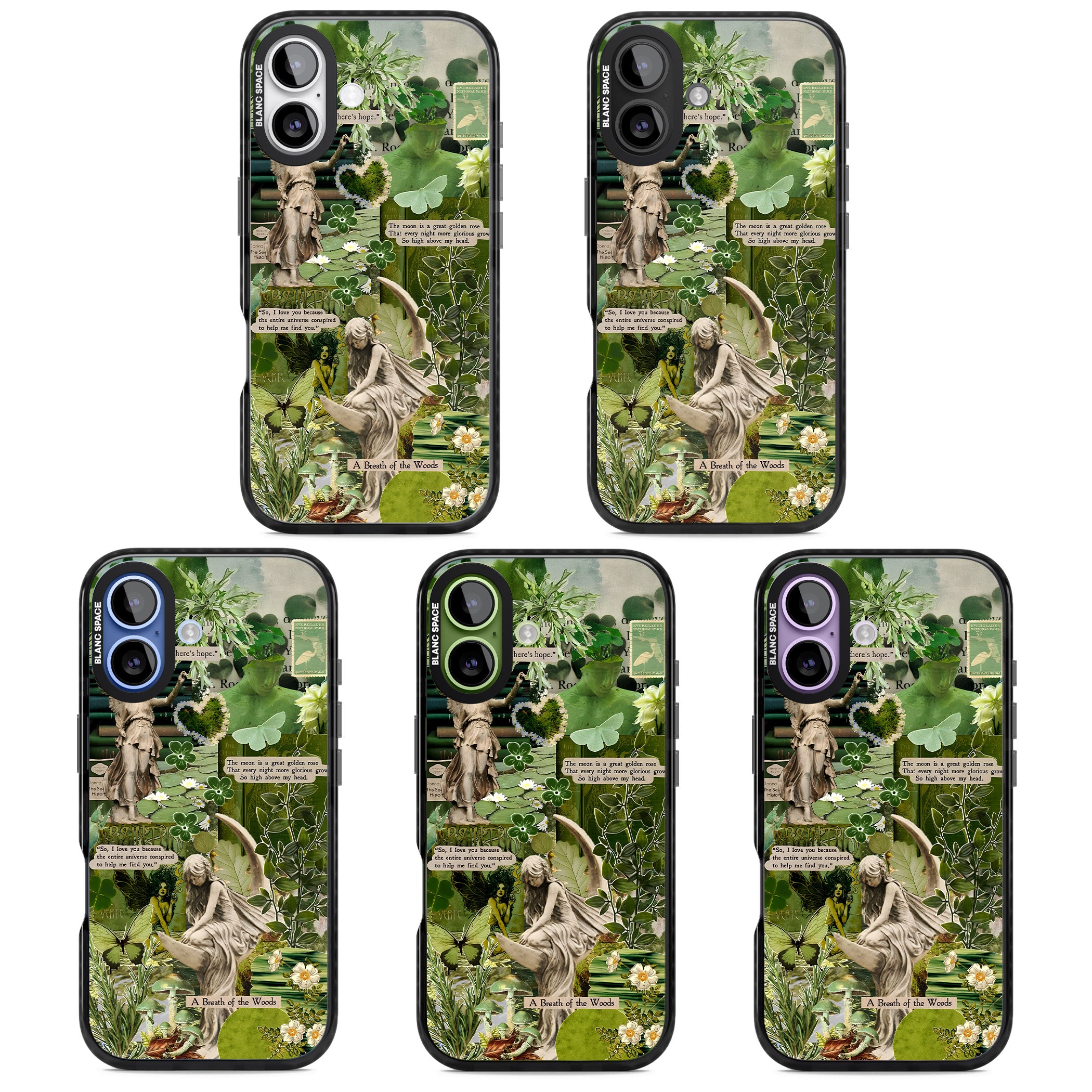 Enchanted Forest Green iPhone 17 Impact Black Phone Case APT Impact Protection