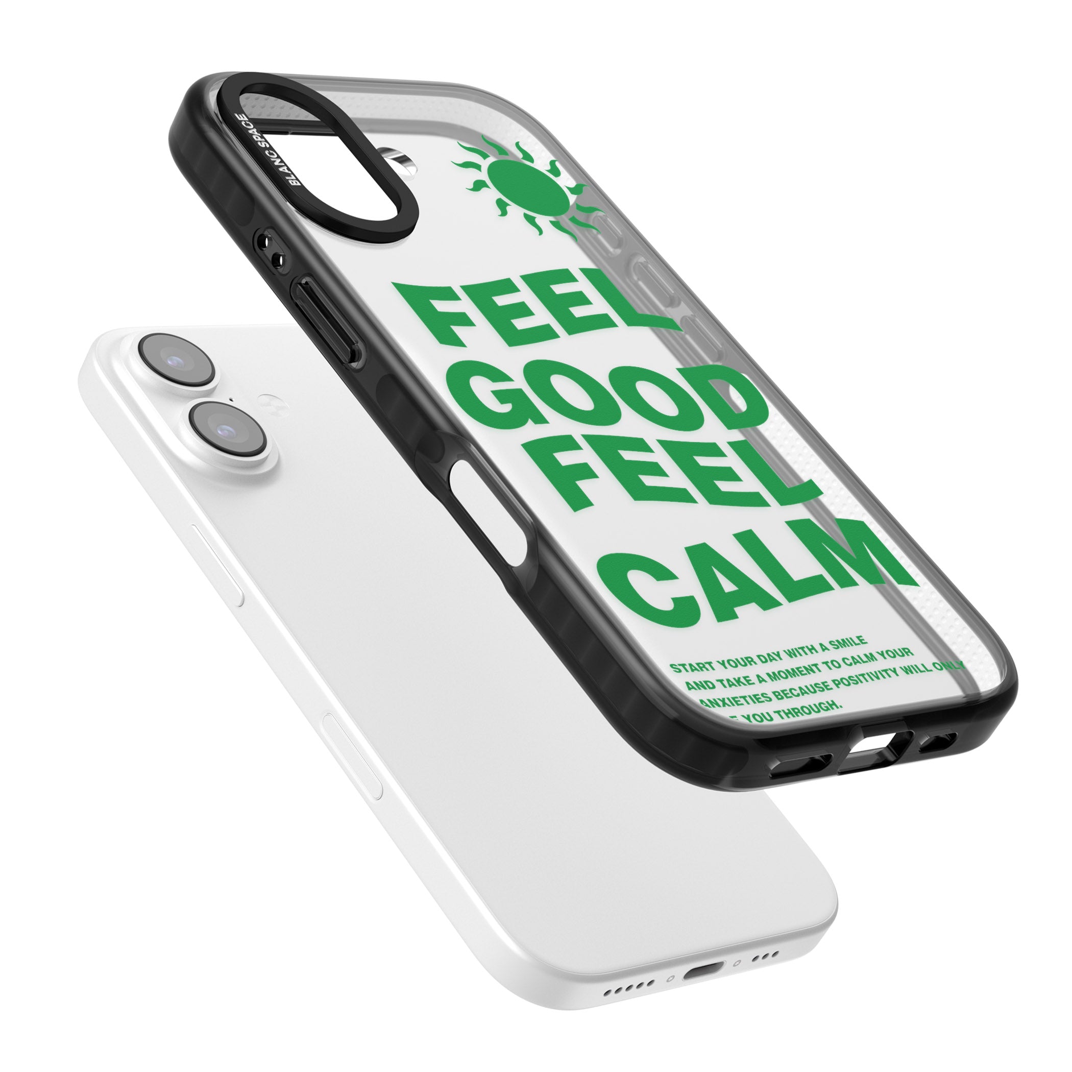 Feel Good Feel Calm (Green) iPhone 17 Impact Black Phone Case Colours