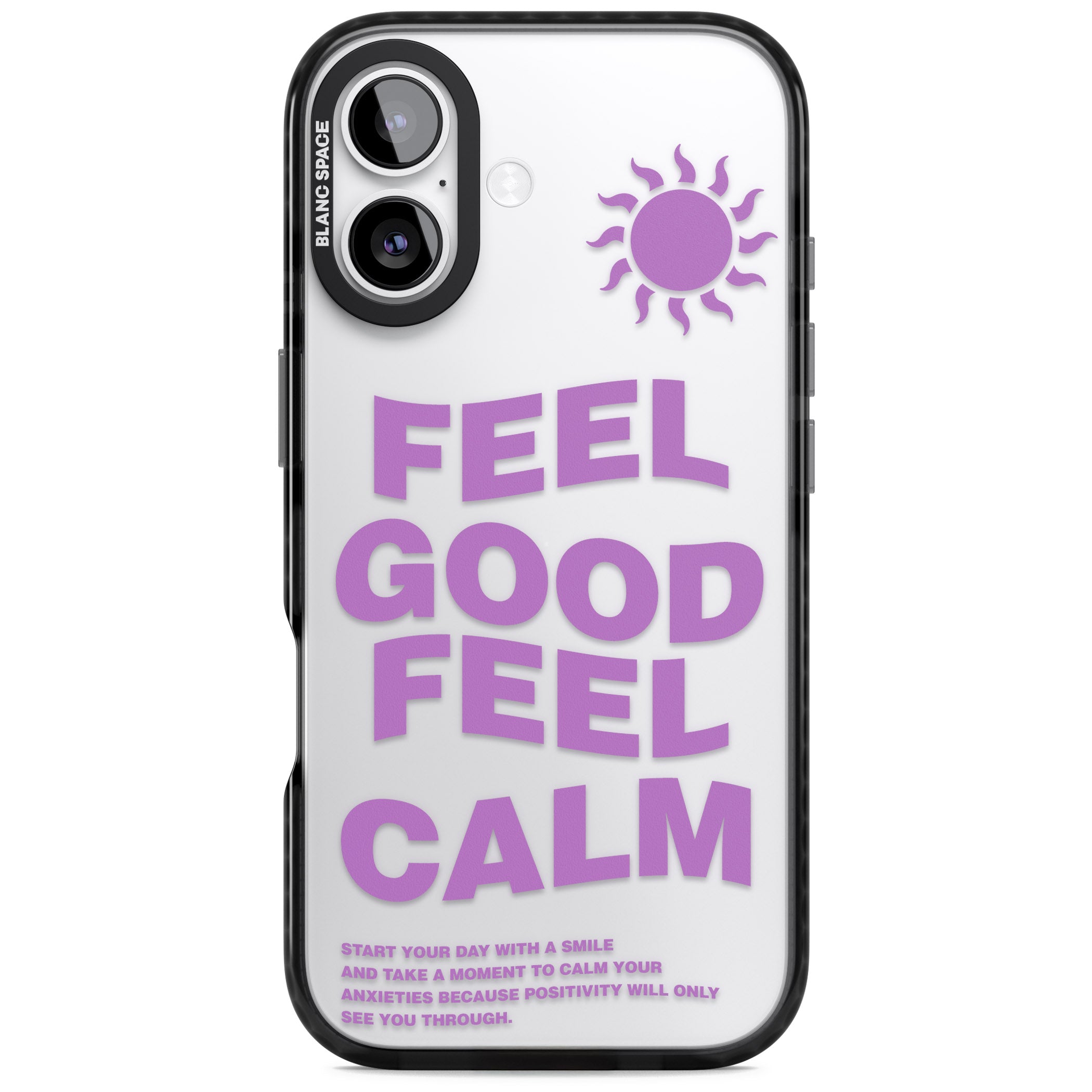 Feel Good Feel Calm (Purple) iPhone 17 Impact Black Phone Case