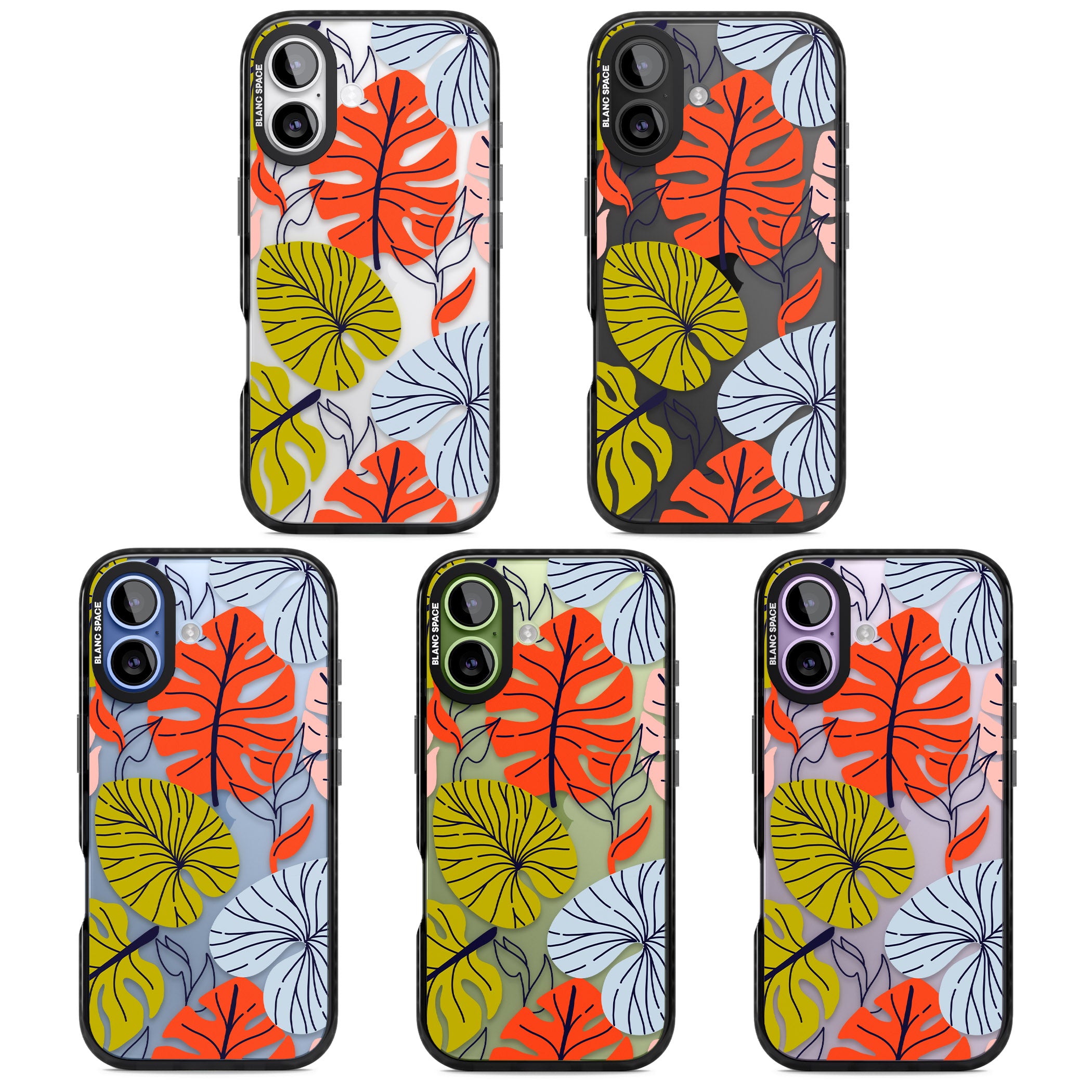 Retro Leaves iPhone 17 Impact Black Phone Case APT Impact Protection