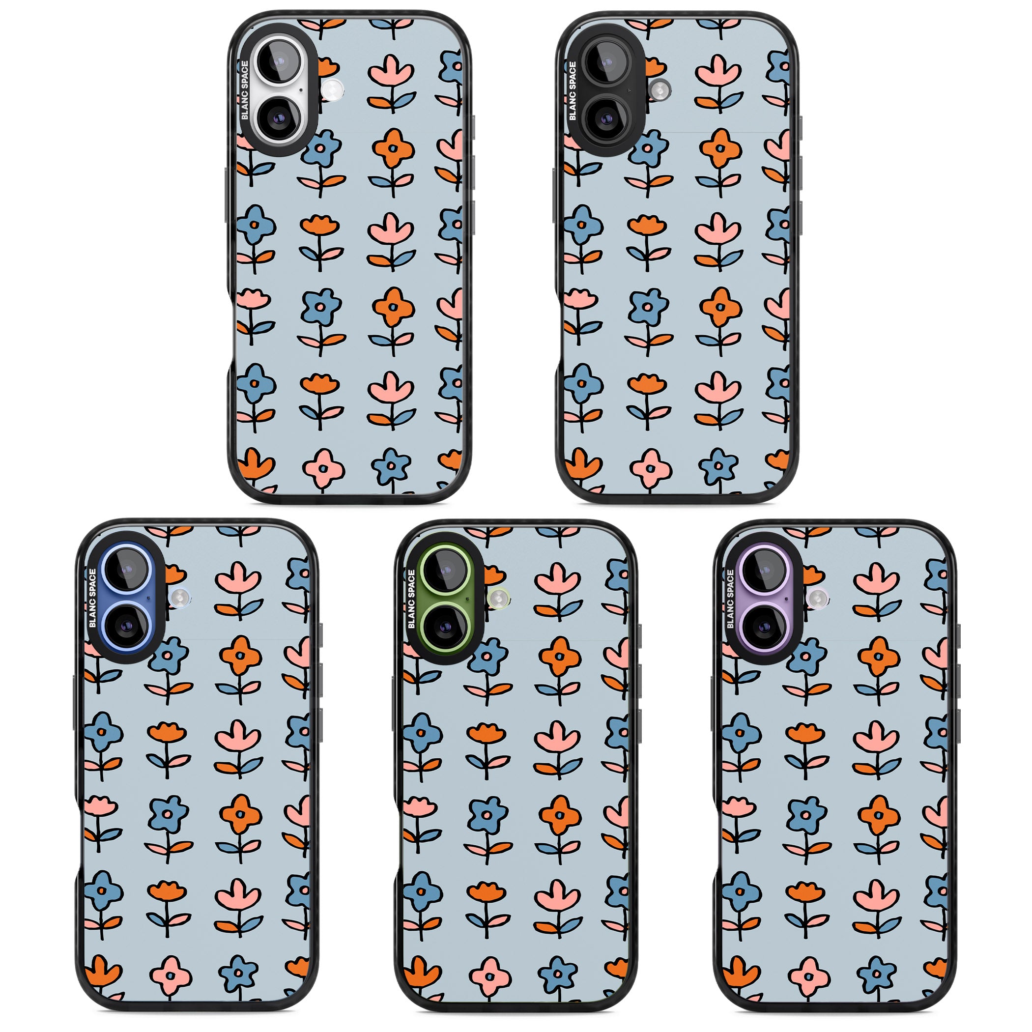 Vintage Floral Array iPhone 17 Impact Black Phone Case APT Impact Protection