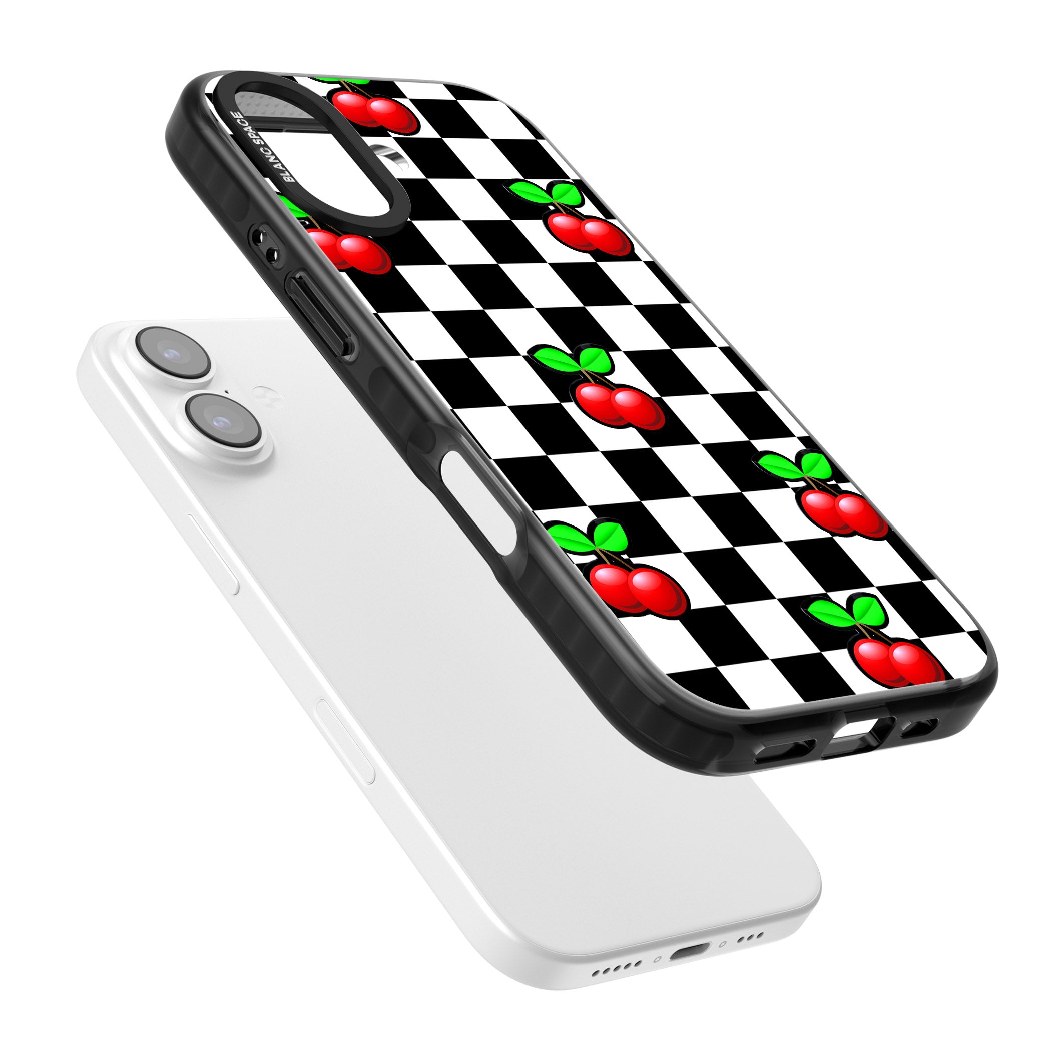 Checkered Cherry iPhone 17 Impact Black Phone Case Colours