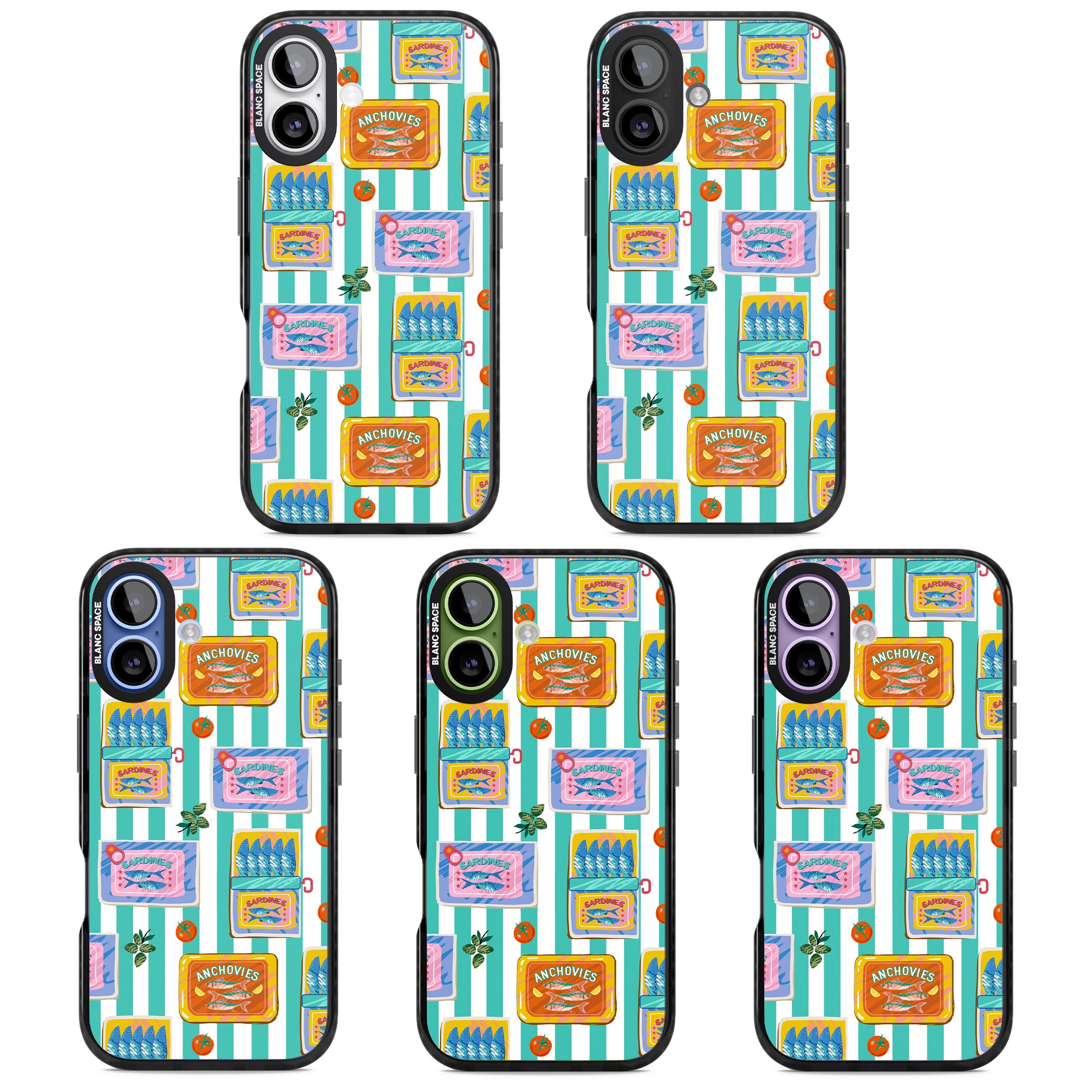 Sardine & Anchovy Stripes iPhone 17 Impact Black Phone Case APT Impact Protection