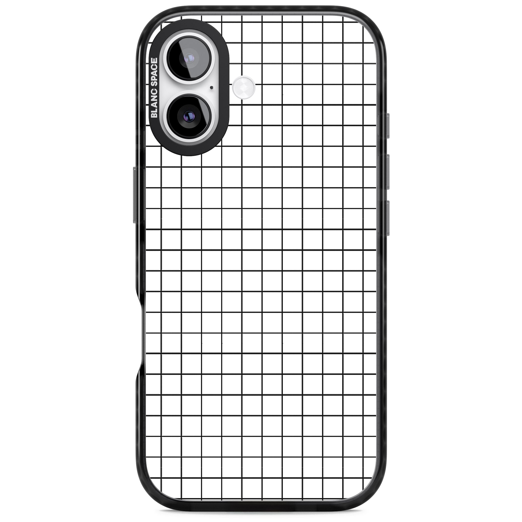 Minimal Black Grid iPhone 17 Impact Black Phone Case