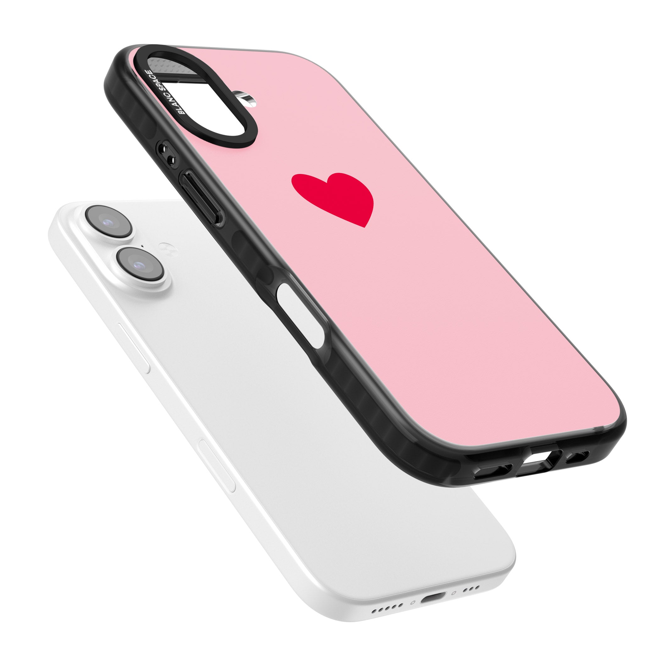 Red & Pink Heart iPhone 17 Impact Black Phone Case Colours