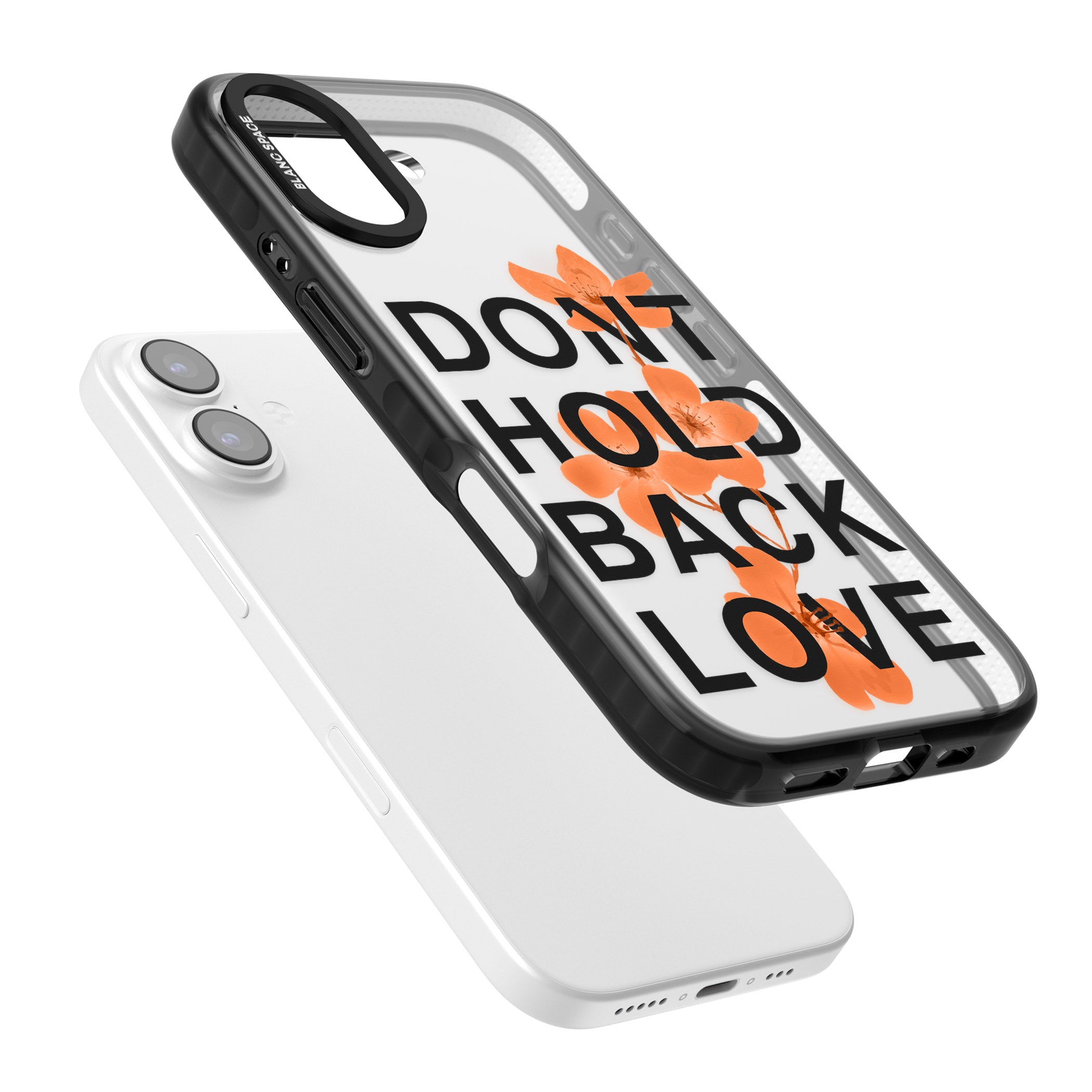 Don'T Hold Back Love Orange & Black iPhone 17 Impact Black Phone Case Colours