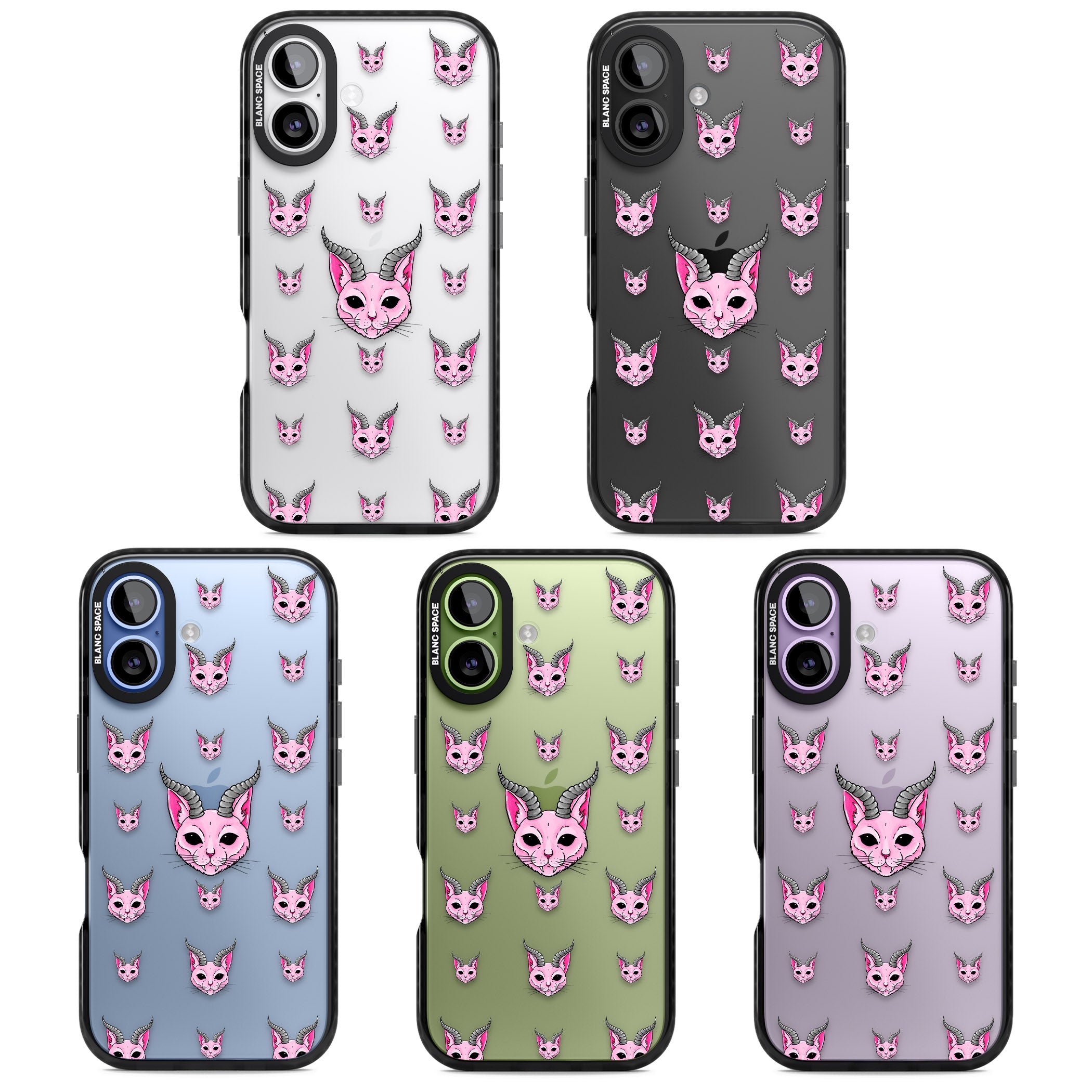 Demon Cat Pattern iPhone 17 Impact Black Phone Case APT Impact Protection