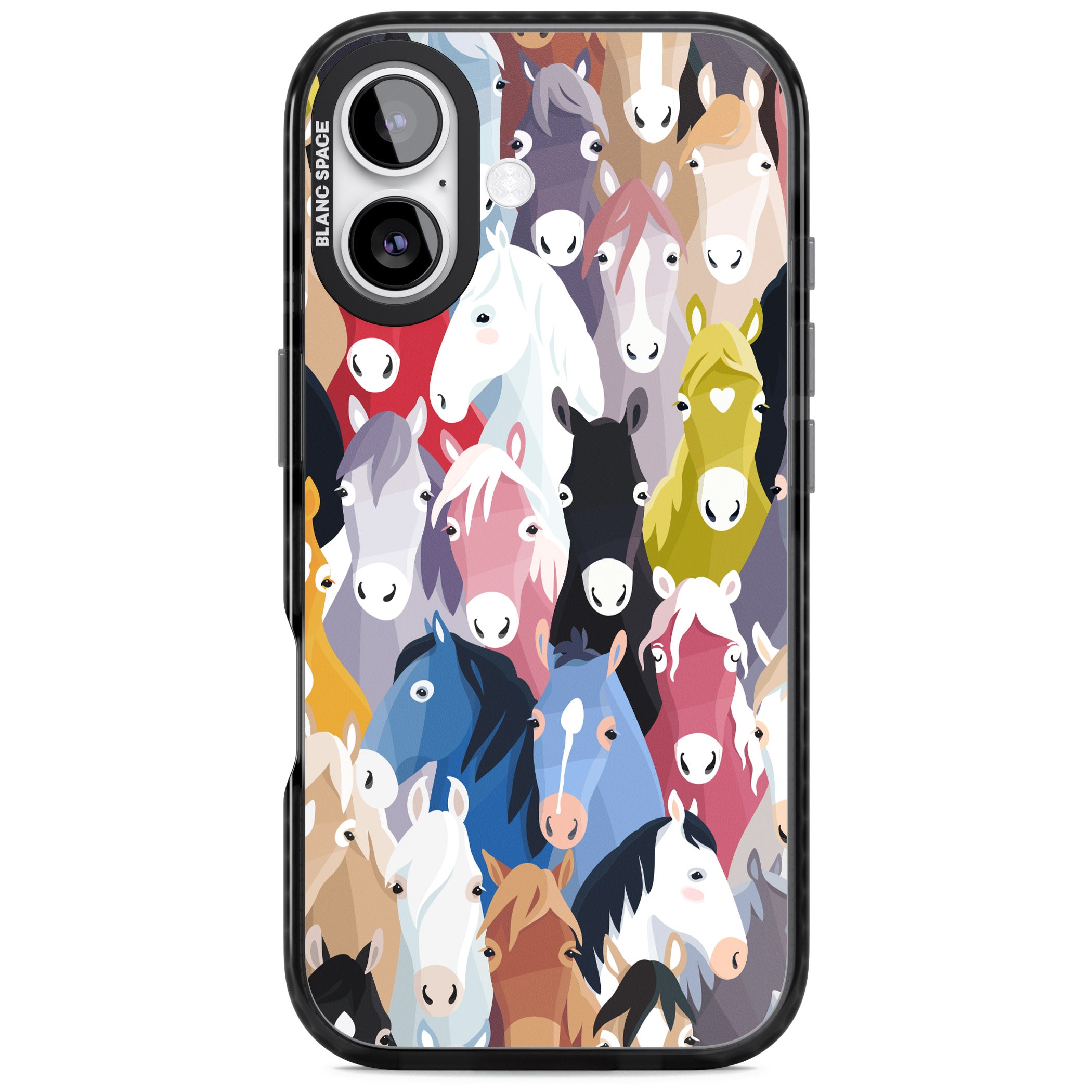 Colourful Horse Pattern iPhone 17 Impact Black Phone Case