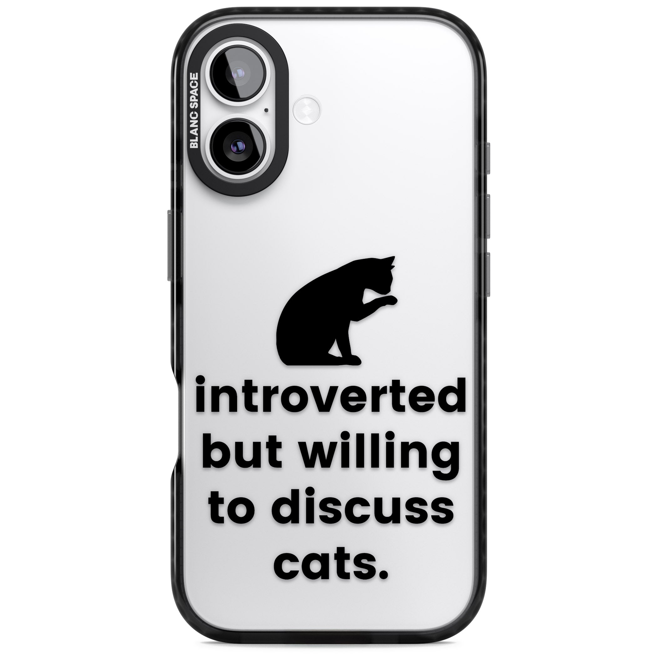 Introverted But Willing To Discuss Cats iPhone 17 Impact Black Phone Case