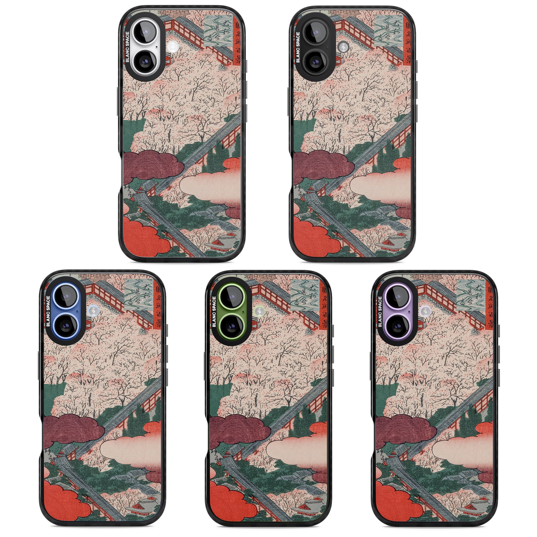 Vintage Japanese Illustrations Japanese City iPhone 17 Impact Black Phone Case APT Impact Protection