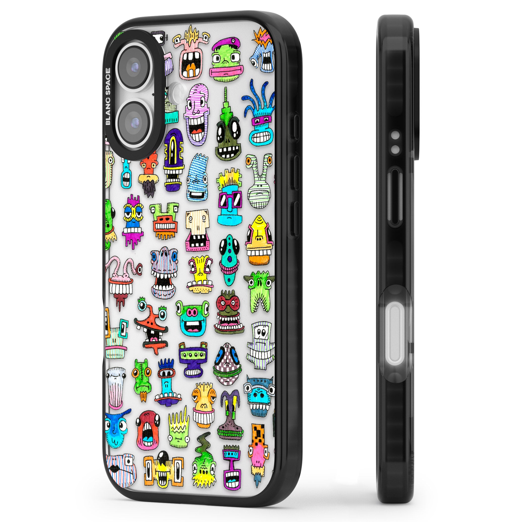 Familiar Faces iPhone 17 Impact Black Phone Case Side Profile