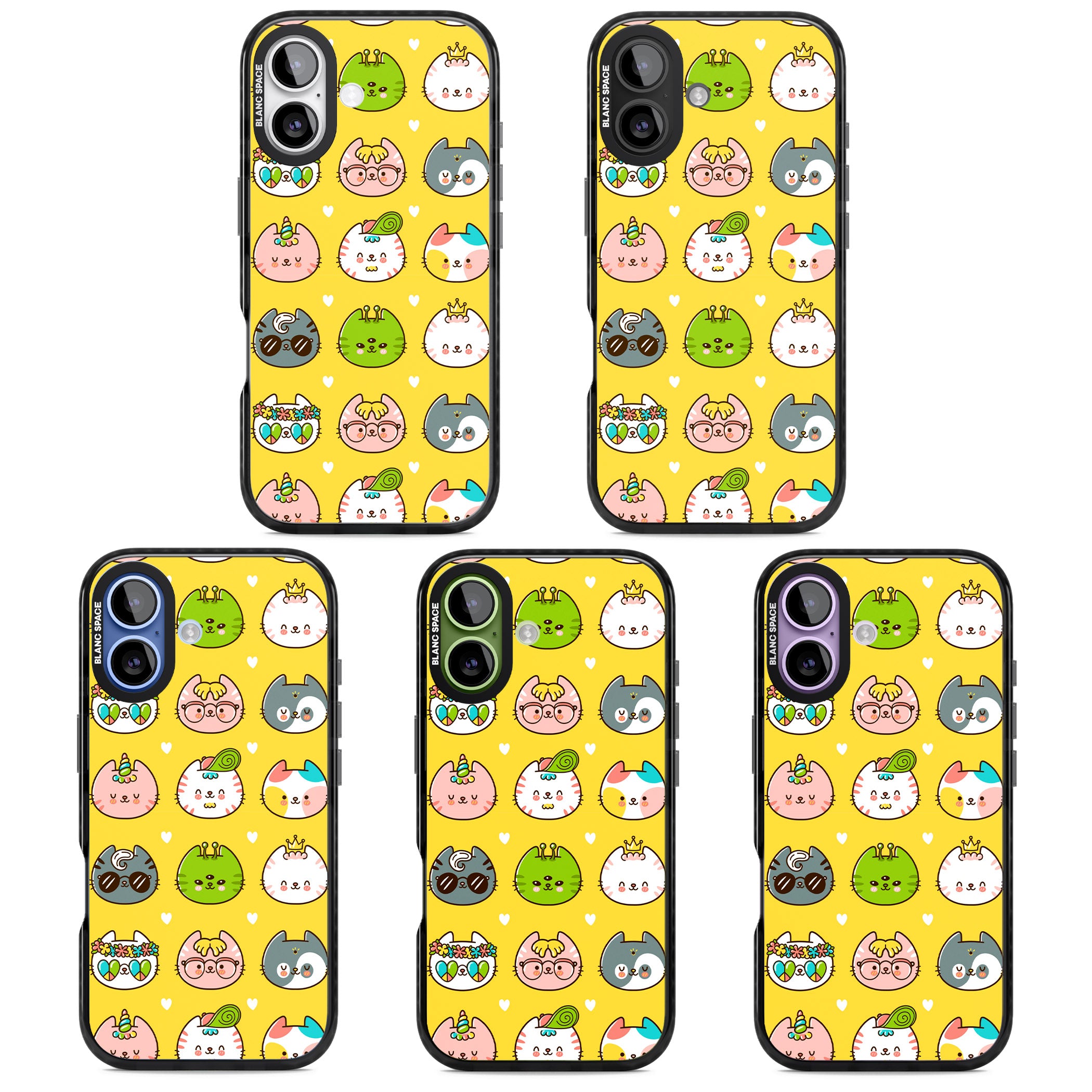 Mythical Cats Kawaii Pattern iPhone 17 Impact Black Phone Case APT Impact Protection