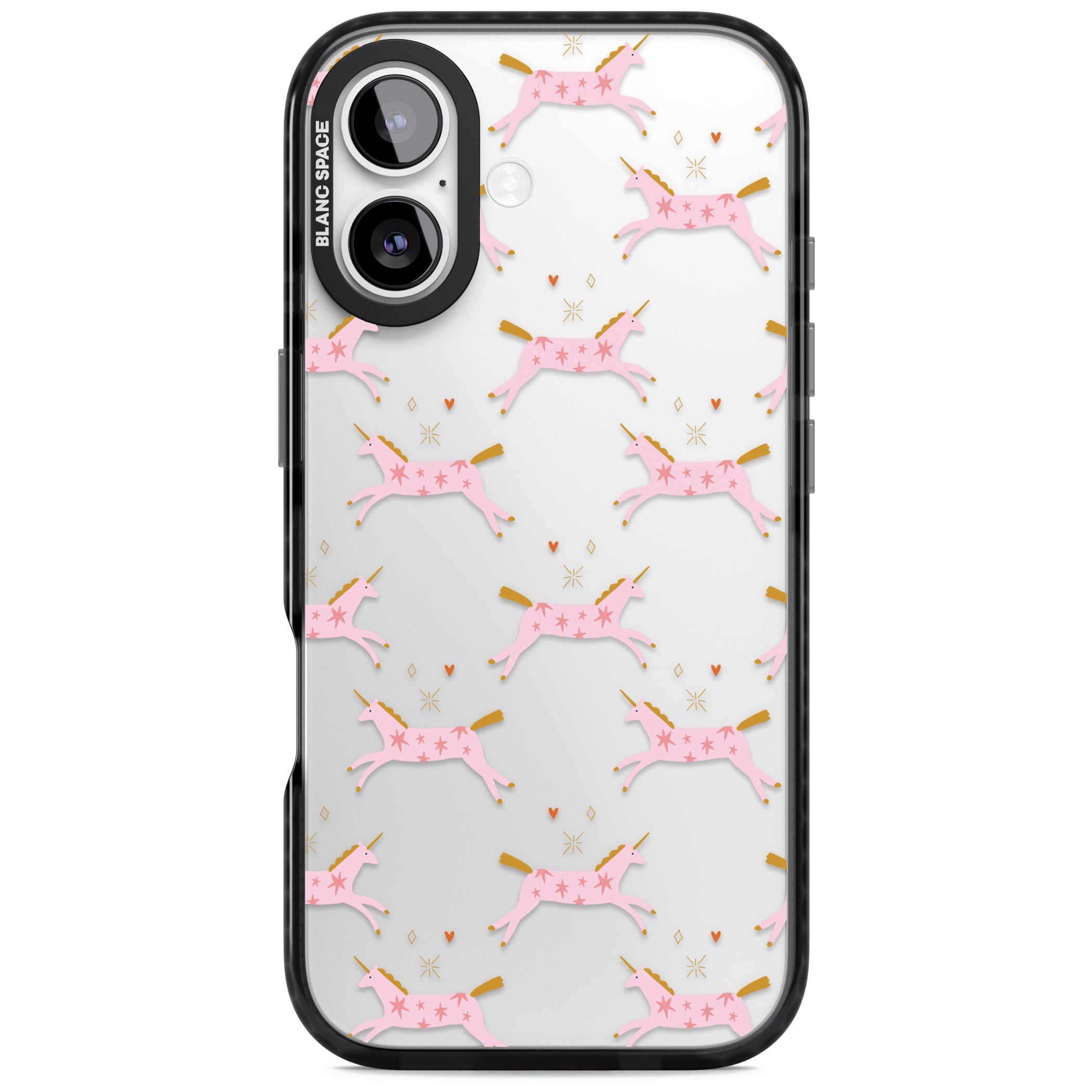 Pink Unicorn iPhone 17 Impact Black Phone Case