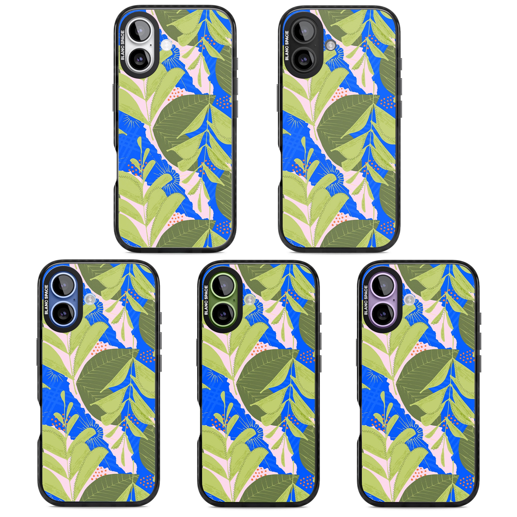 Fern Leaves Abstract Pattern iPhone 17 Impact Pro Black Phone Case APT Impact Protection