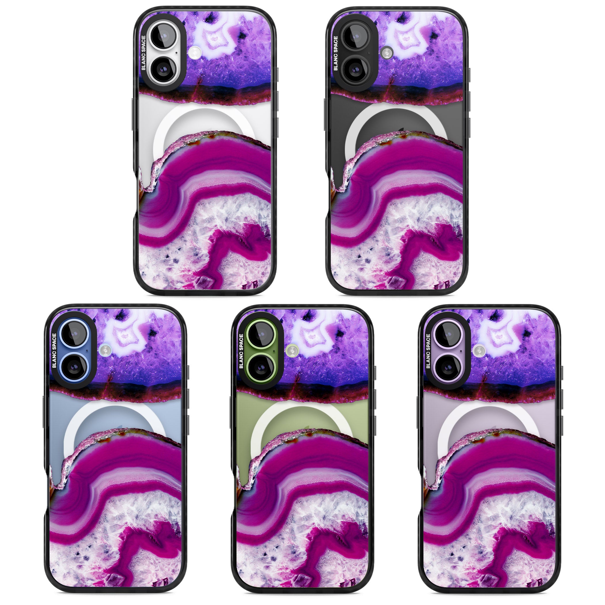 Amethyst Crystal Slice iPhone 17 Impact Pro Black Phone Case APT Impact Protection