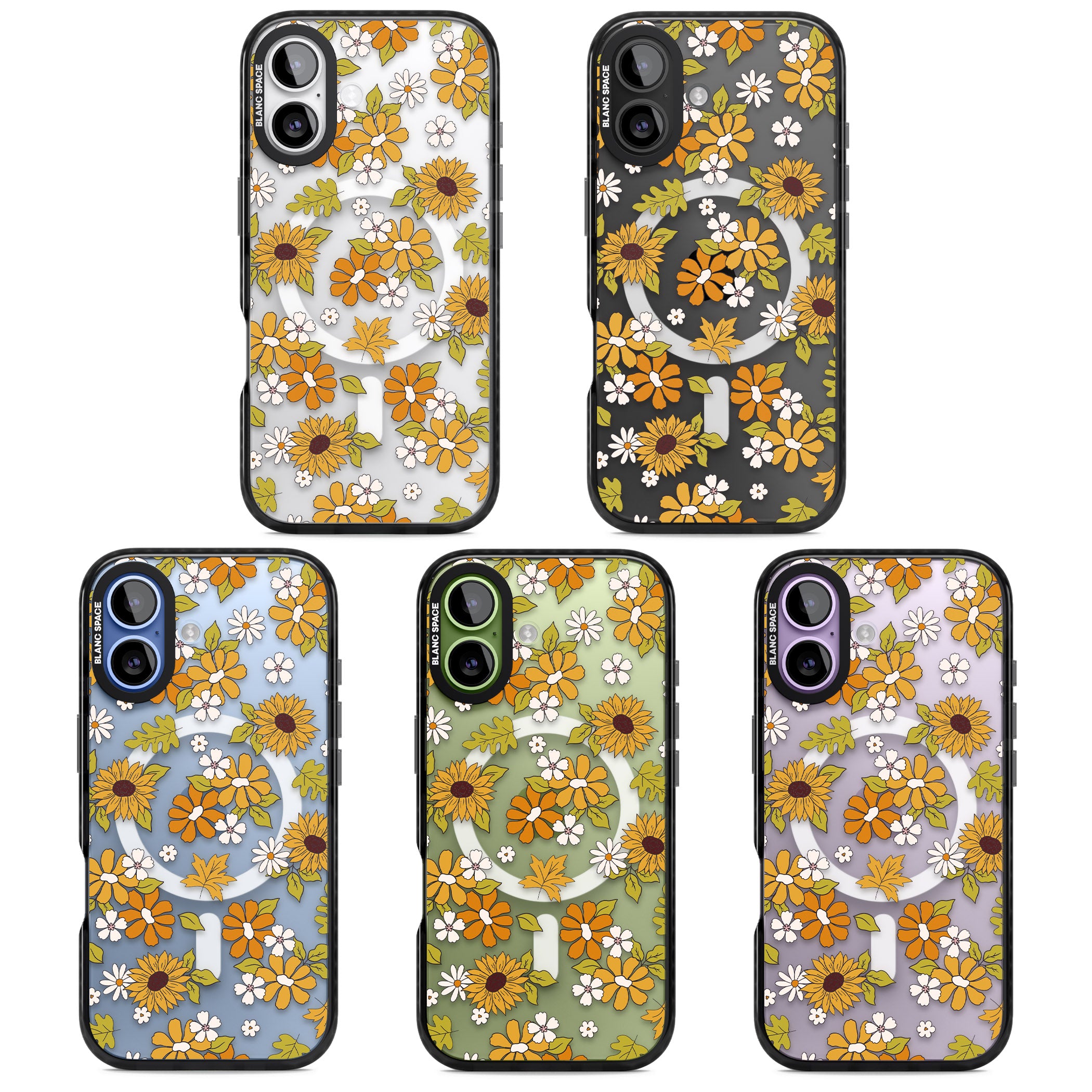 Boho Sunflowers iPhone 17 Impact Pro Black Phone Case APT Impact Protection