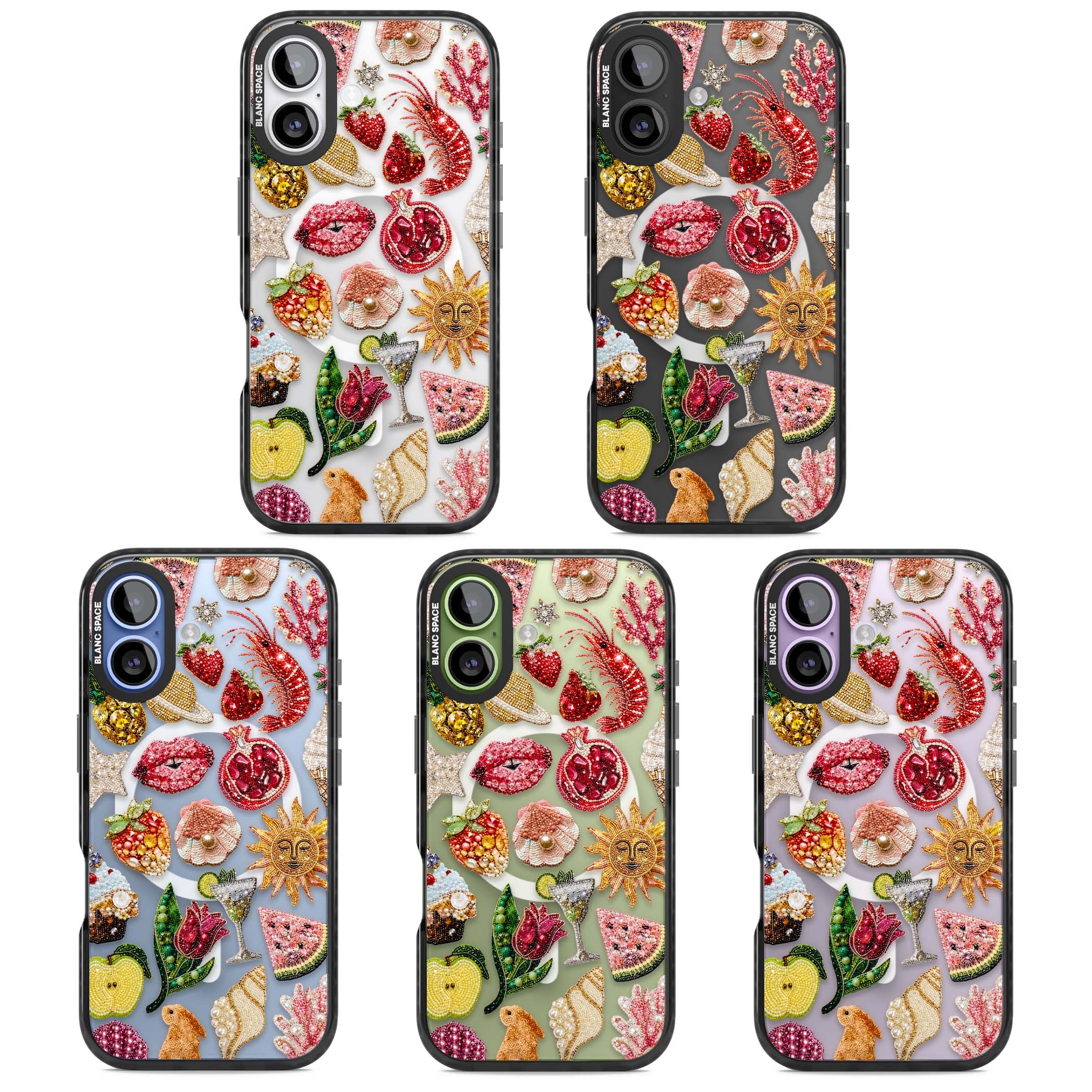 Beaded Riviera coquette iPhone case | Black Impact Magsafe case for iPhone 17