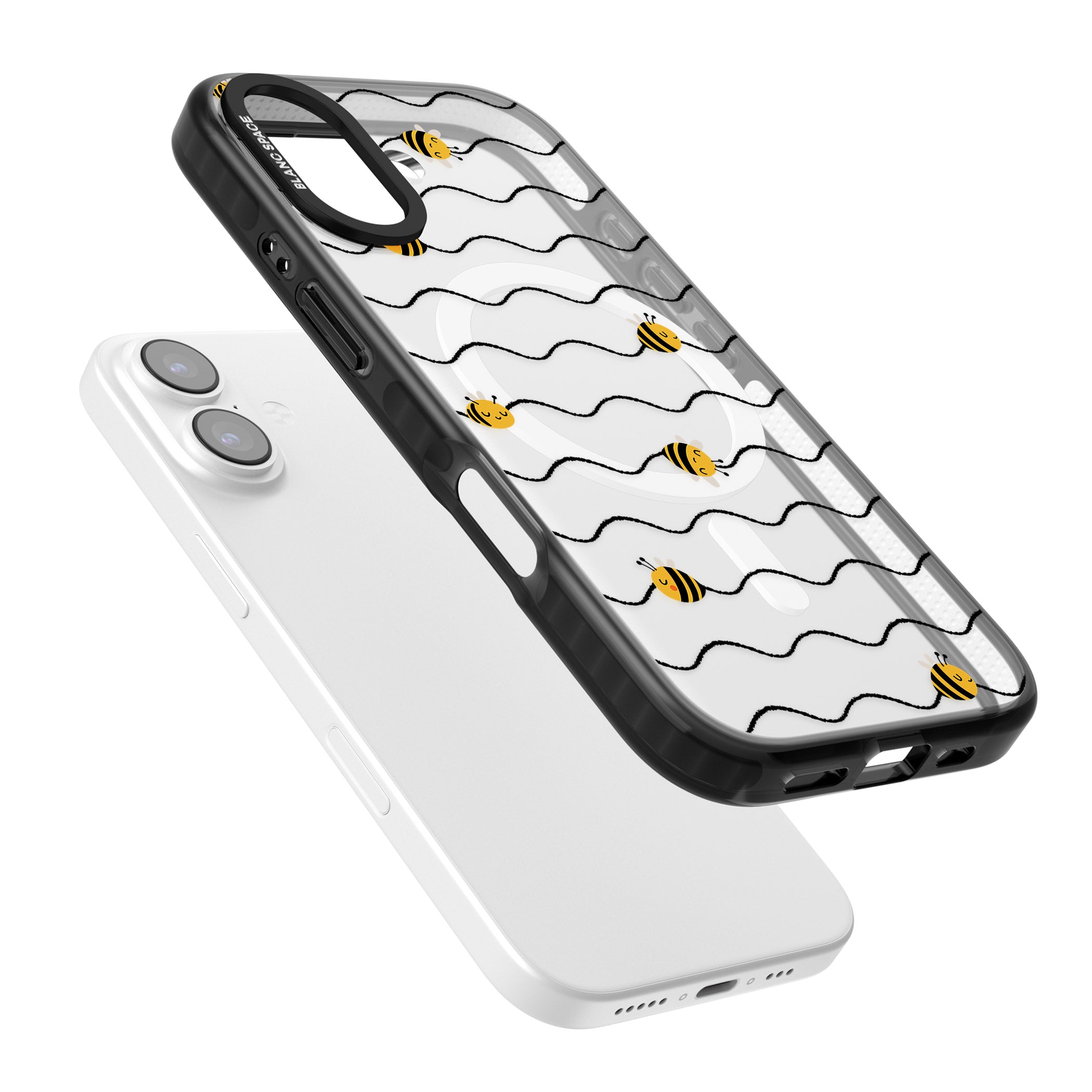 Bee Wave Pattern iPhone 17 Impact Pro Black Phone Case Colours
