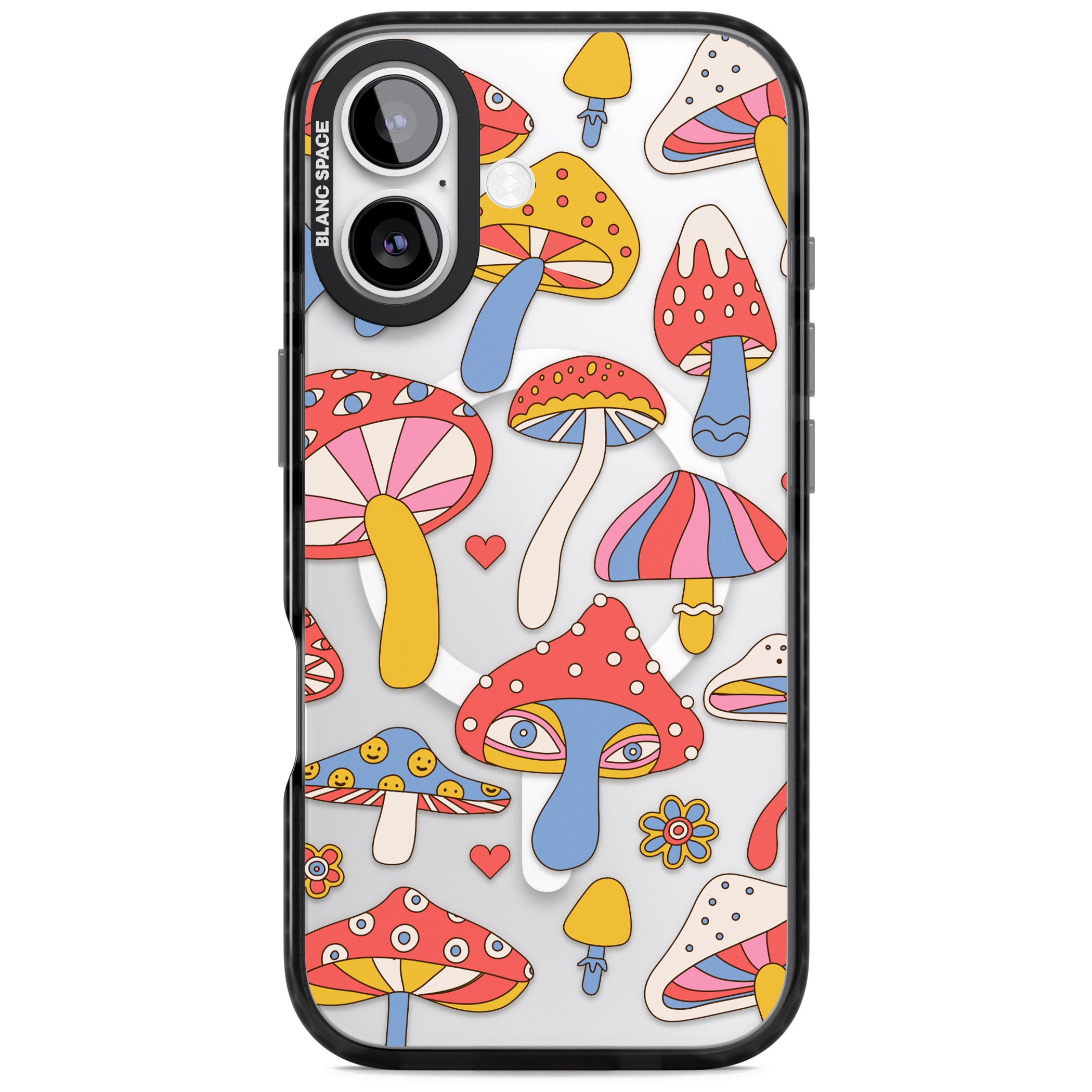 Vibrant Shrooms iPhone 17 Impact Pro Black Phone Case