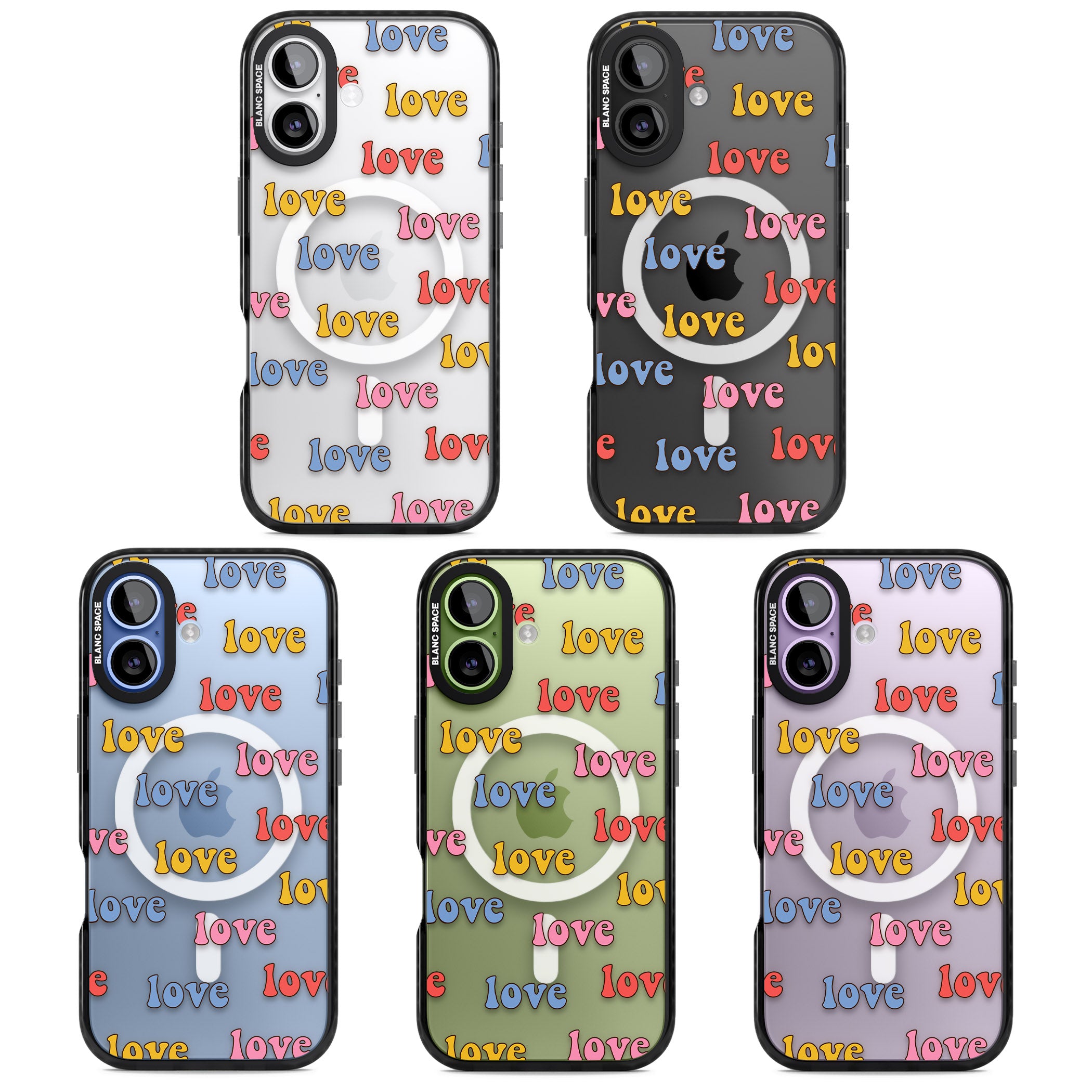 Love Pattern iPhone 17 Impact Pro Black Phone Case APT Impact Protection
