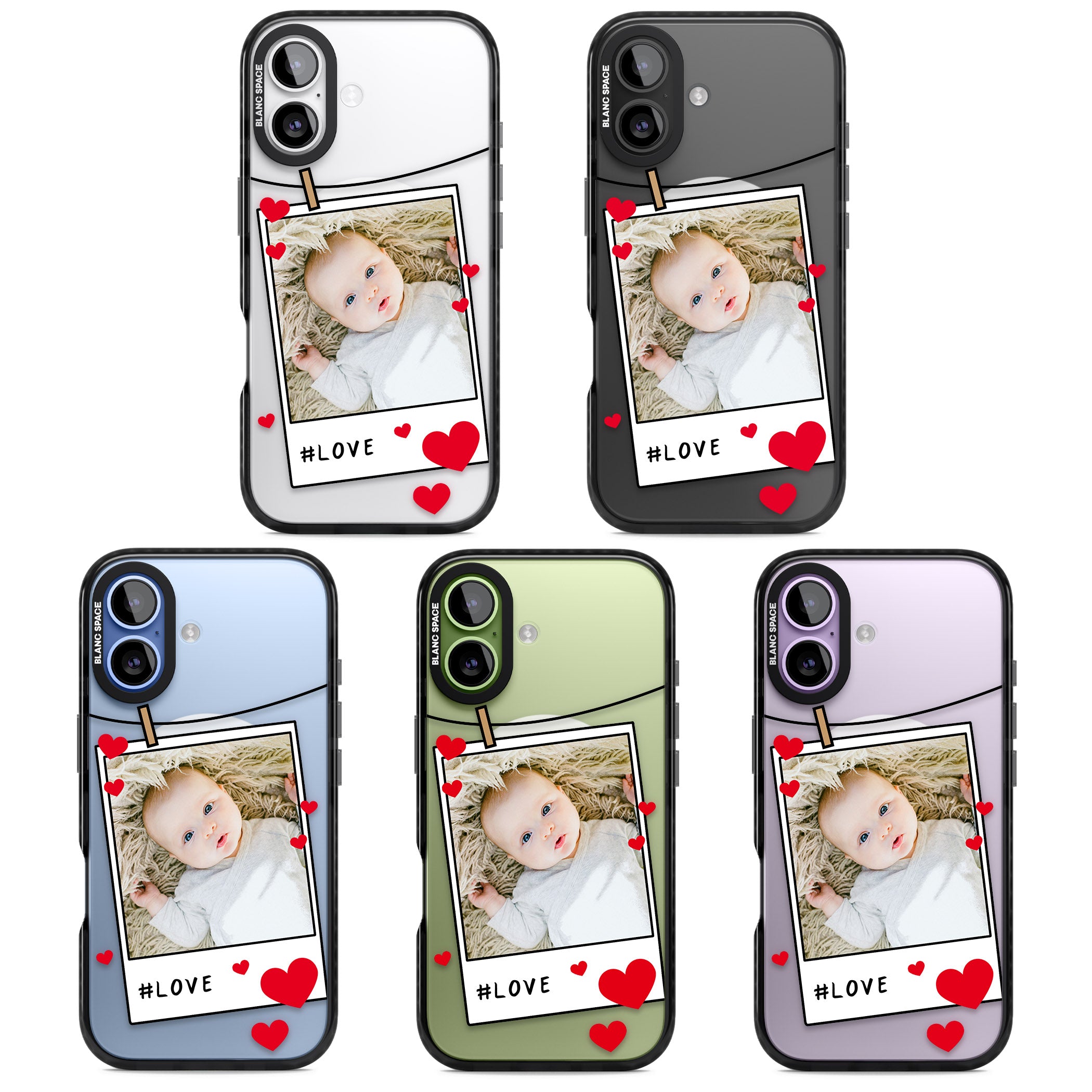 Personalised Paperclip & Hearts Instant Camera Photo iPhone 17 Impact Pro Black Phone Case APT Impact Protection