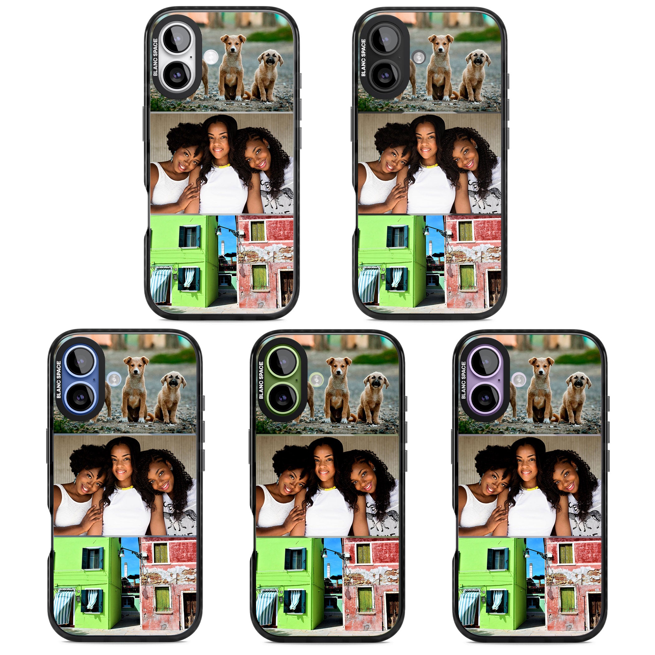 Personalised 3 Photo Grid iPhone 17 Impact Pro Black Phone Case APT Impact Protection