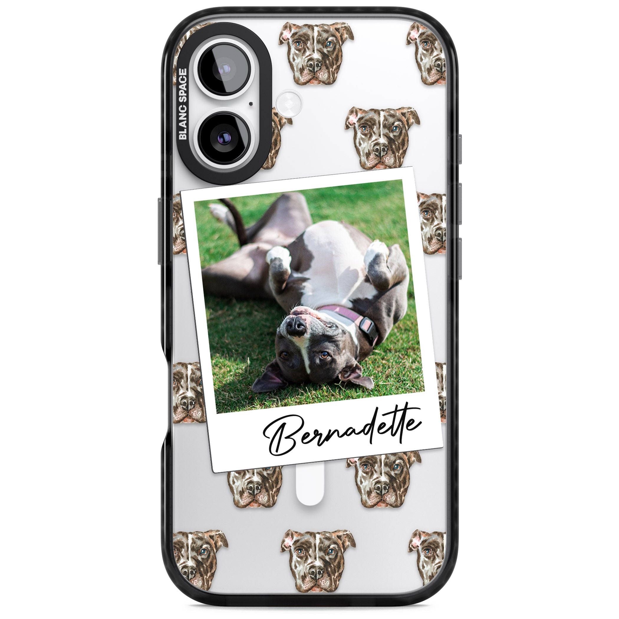 Personalised Staffordshire Bull Terrier Instant Camera Photo iPhone 17 Impact Pro Black Phone Case