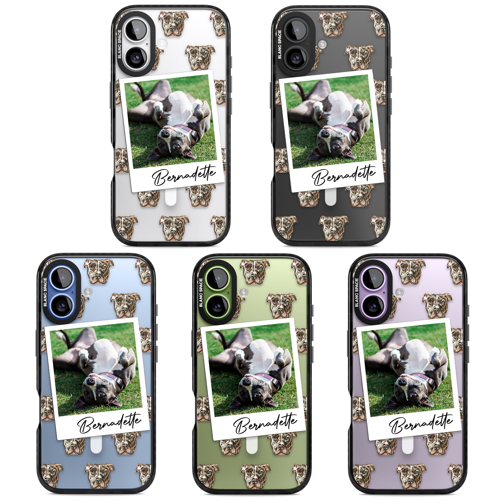 Personalised Staffordshire Bull Terrier Instant Camera Photo iPhone 17 Impact Pro Black Phone Case APT Impact Protection