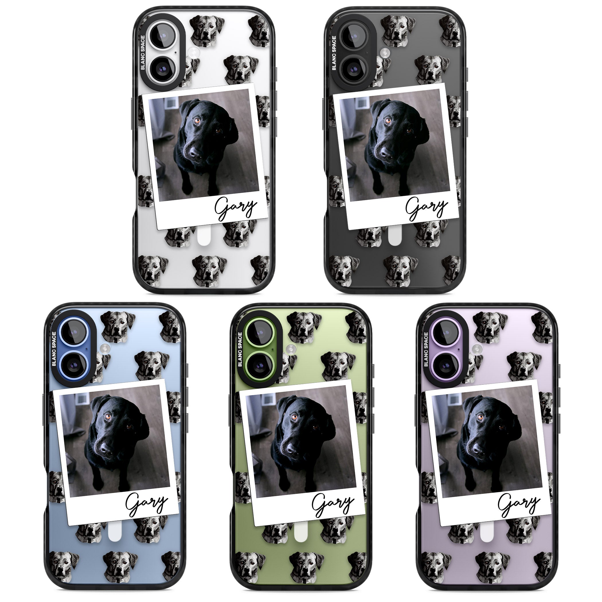 Personalised Black Labrador Instant Camera Photo iPhone 17 Impact Pro Black Phone Case APT Impact Protection