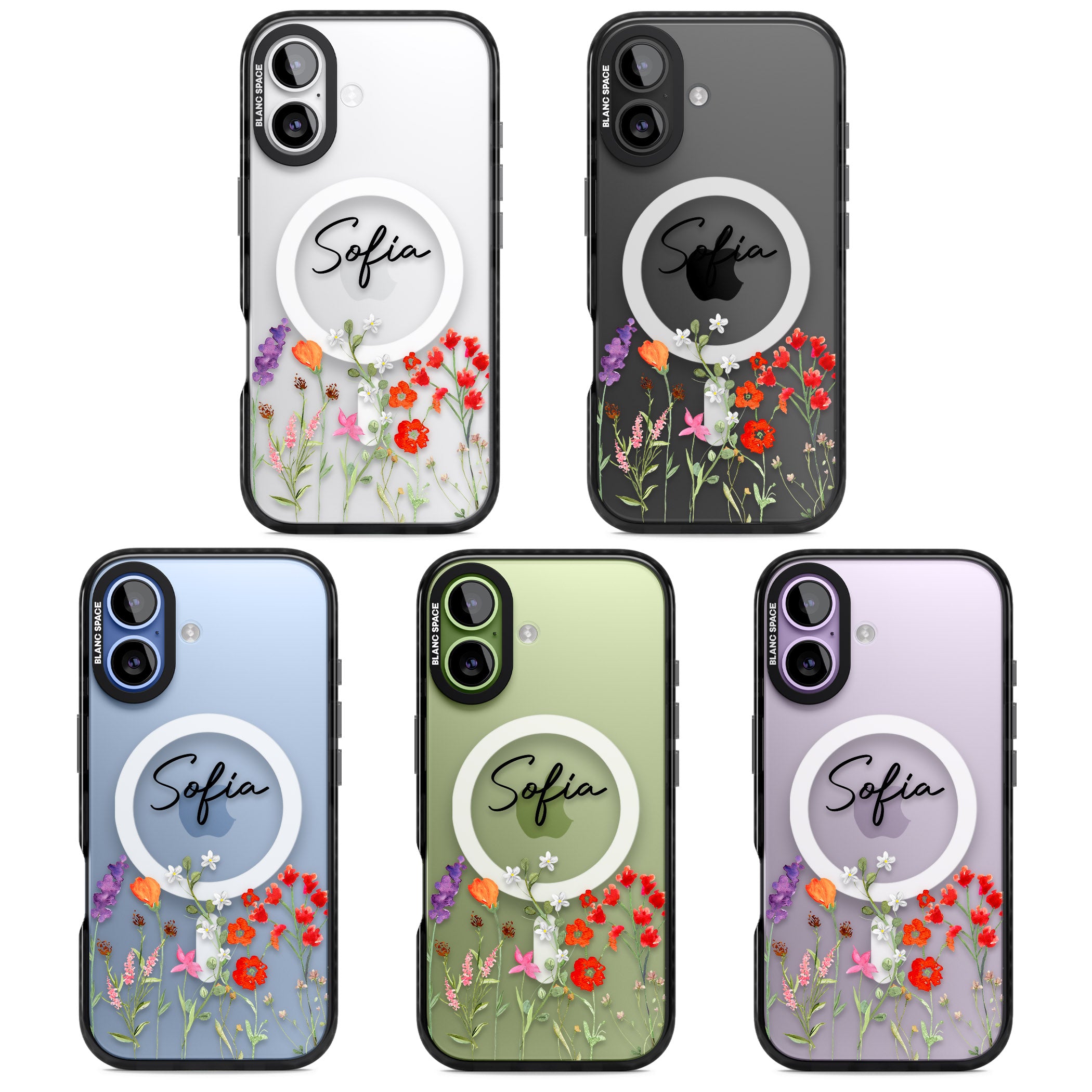 Personalised Spring Wildflowers iPhone 17 Impact Pro Black Phone Case APT Impact Protection