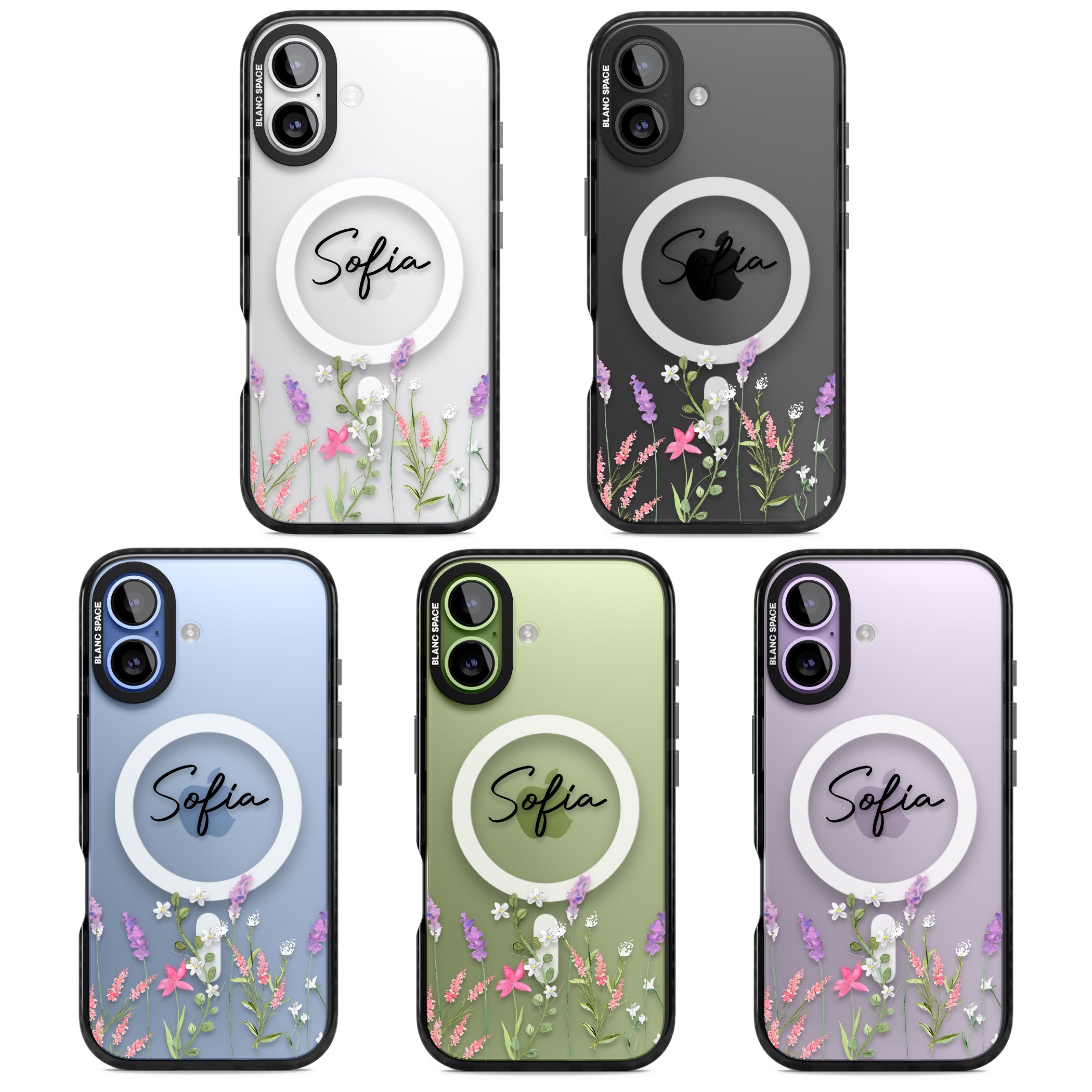 Personalised Lavender Wildflowers iPhone 17 Impact Pro Black Phone Case APT Impact Protection
