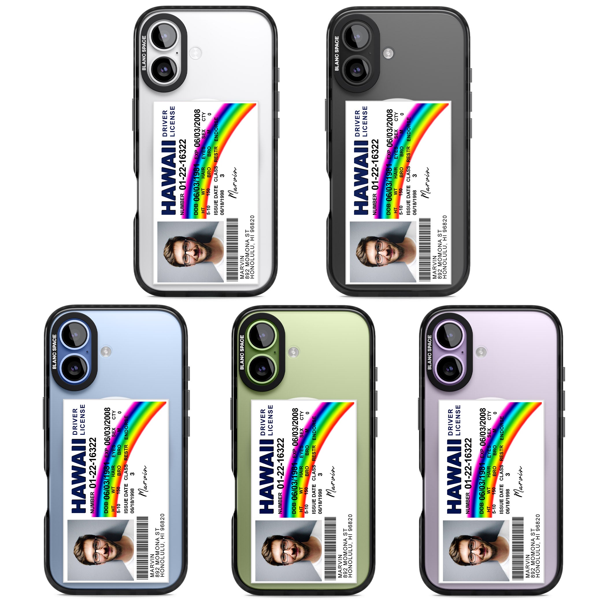 Personalised Hawaii Driving License iPhone 17 Impact Pro Black Phone Case APT Impact Protection