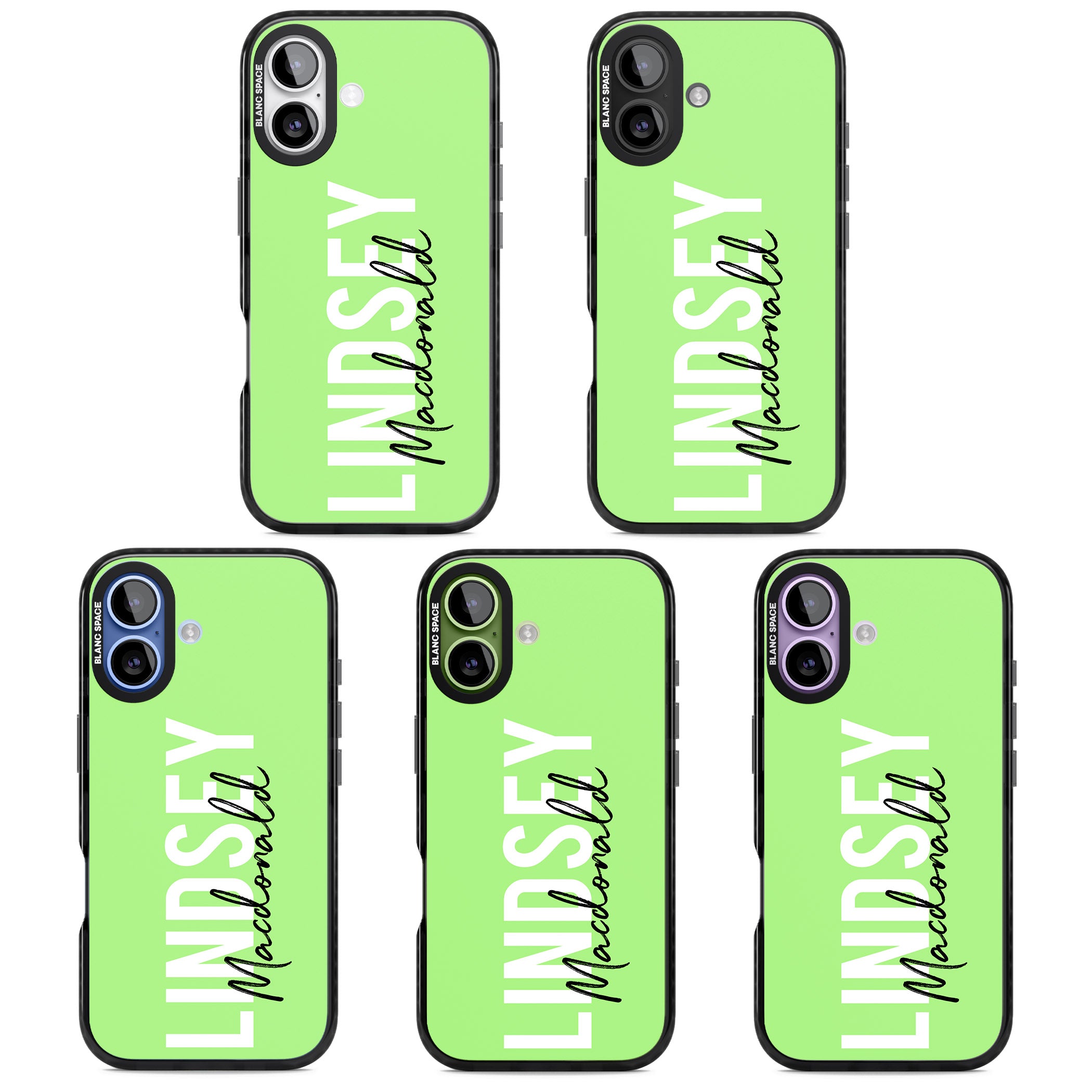 Personalised Bold Name: Lime iPhone 17 Impact Pro Black Phone Case APT Impact Protection