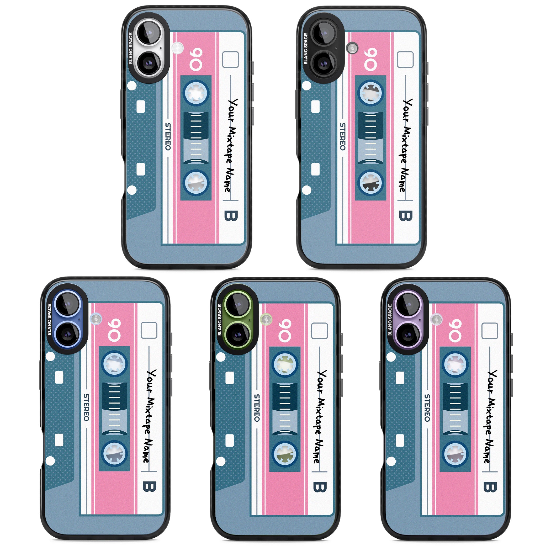 Personalised Retro Cassette Mixtape iPhone 17 Impact Pro Black Phone Case APT Impact Protection