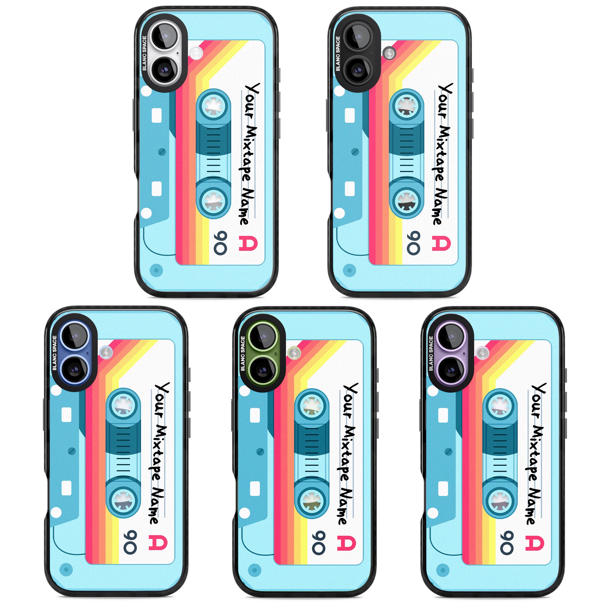 Personalised Retro Mixtape Sporty iPhone 17 Impact Pro Black Phone Case APT Impact Protection