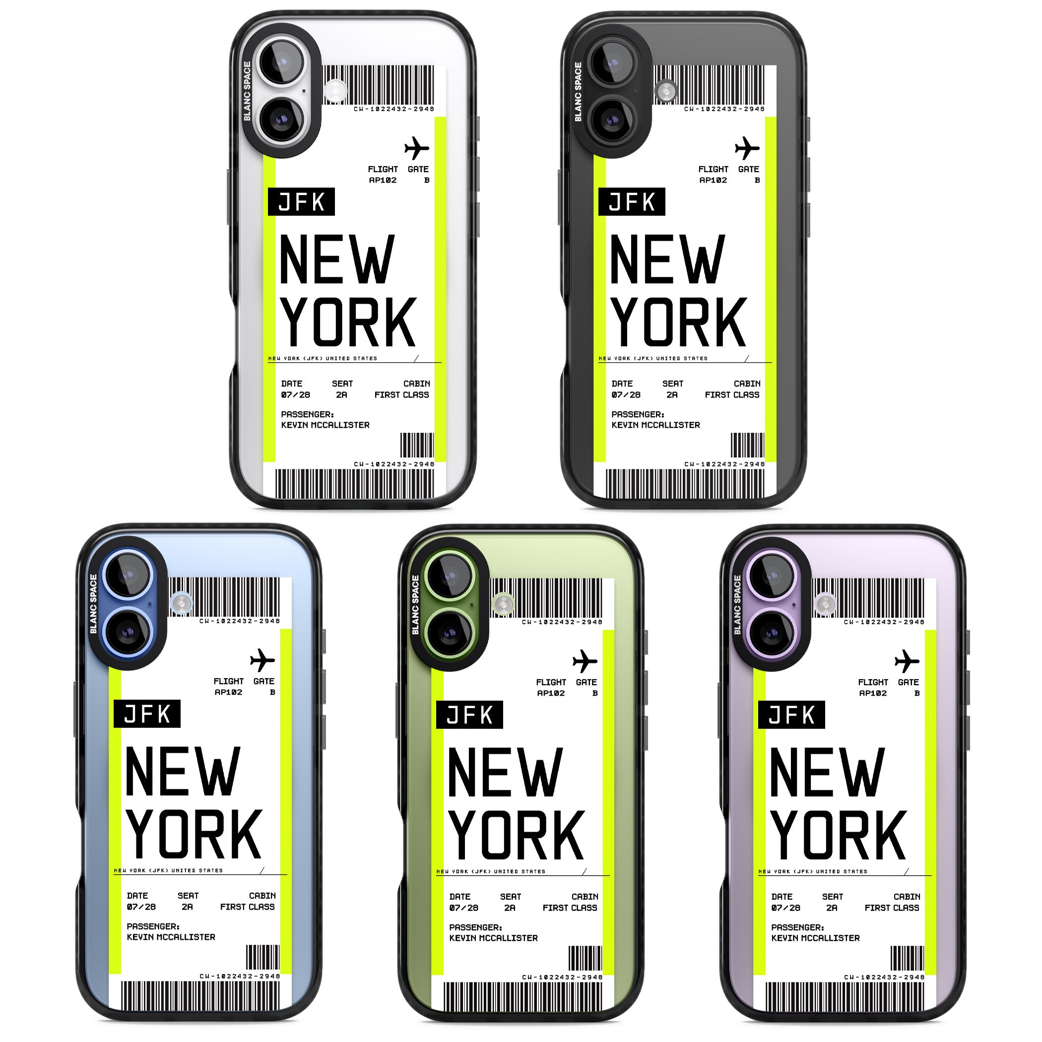 Personalised New York Boarding Pass iPhone 17 Impact Pro Black Phone Case APT Impact Protection