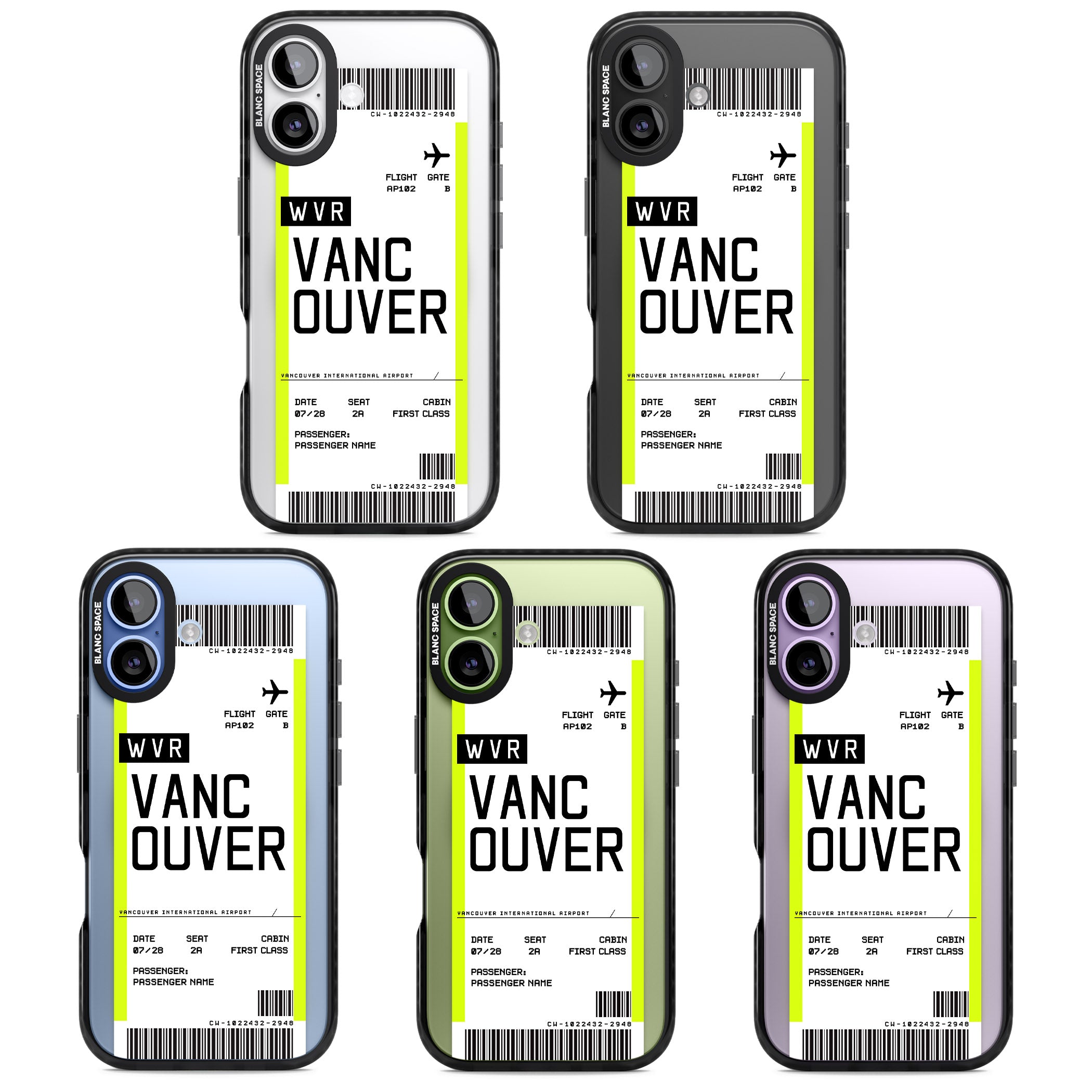 Personalised Vancouver Boarding Pass iPhone 17 Impact Pro Black Phone Case APT Impact Protection