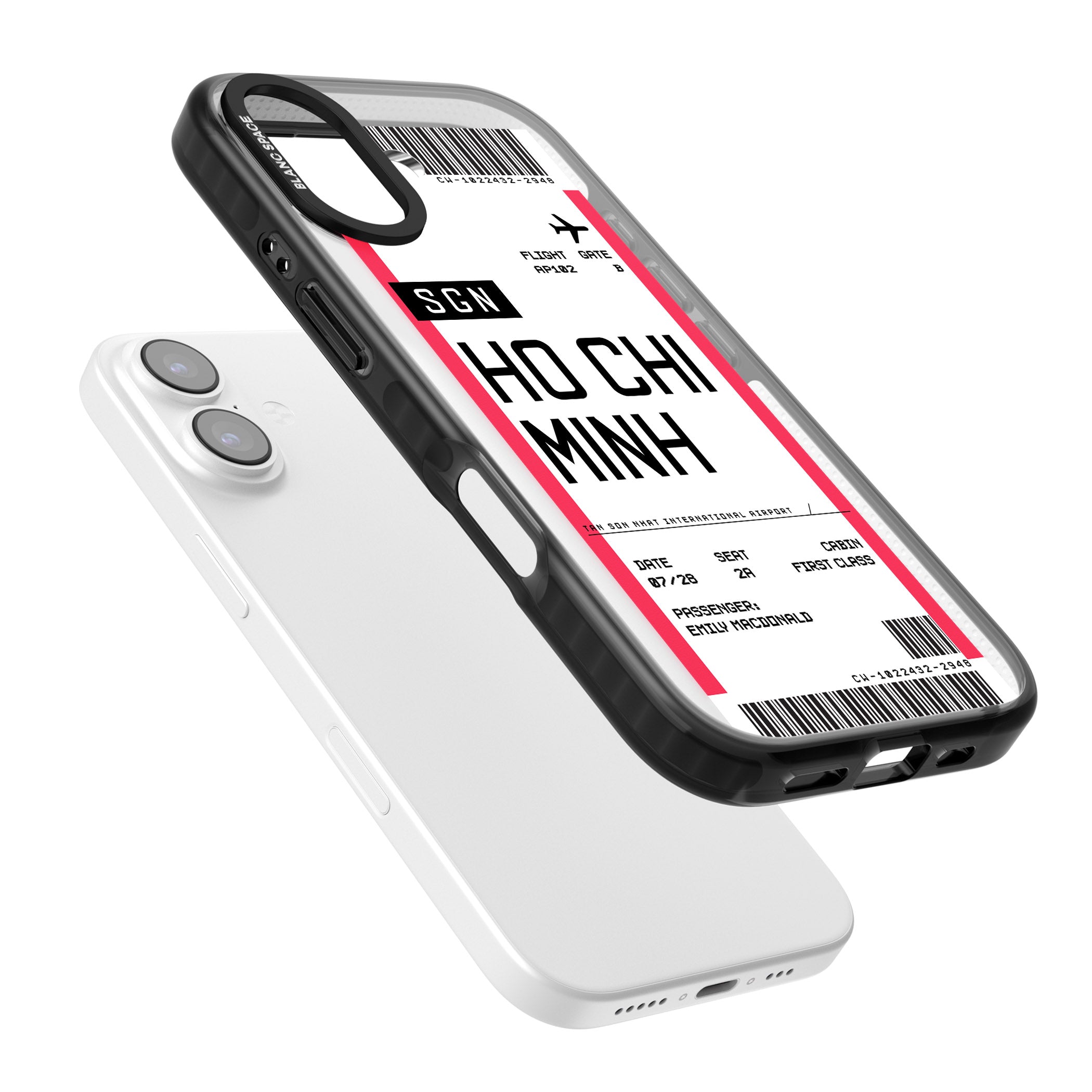 Personalised Ho Chi Minh Boarding Pass iPhone 17 Impact Pro Black Phone Case Colours