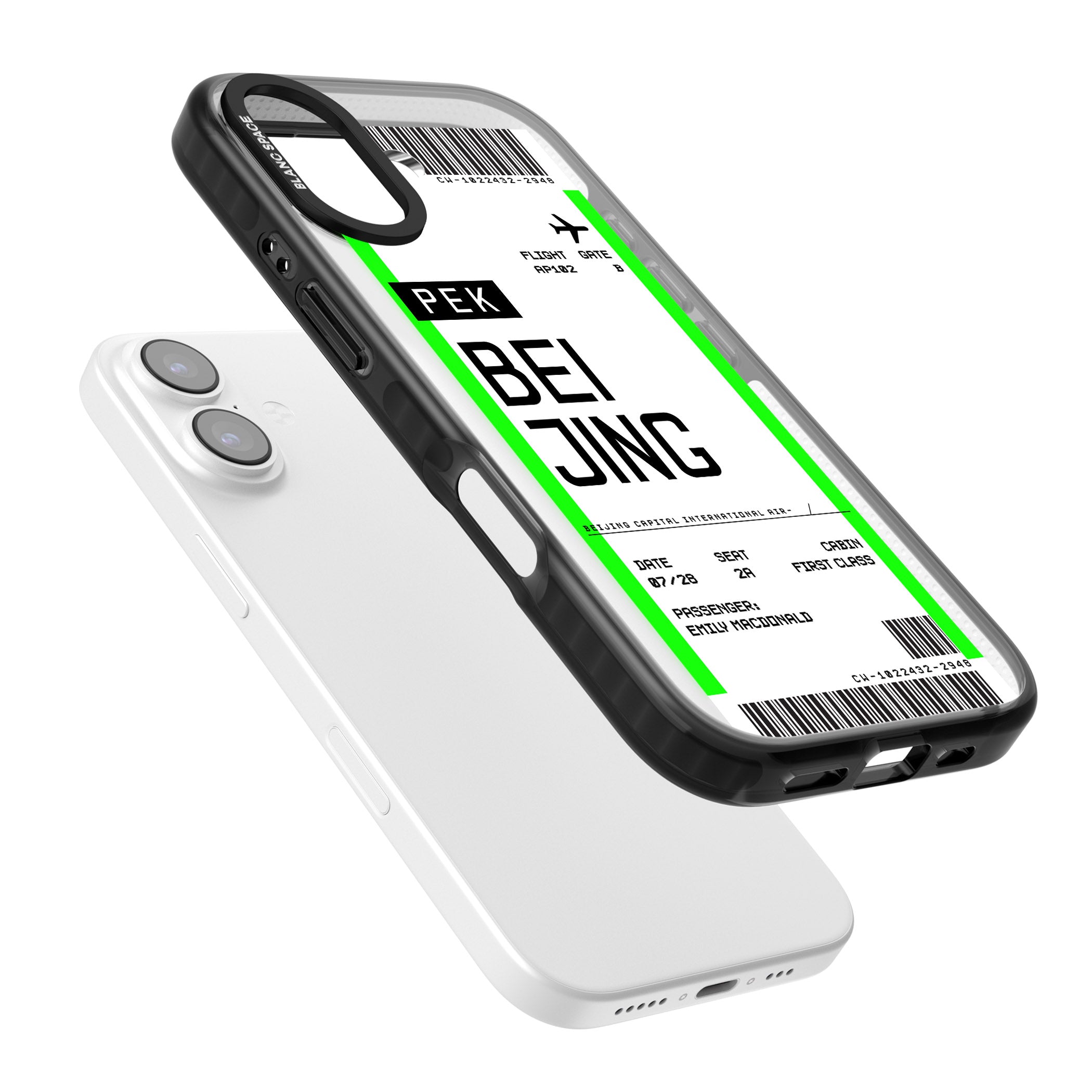 Personalised Beijing Boarding Pass iPhone 17 Impact Pro Black Phone Case Colours