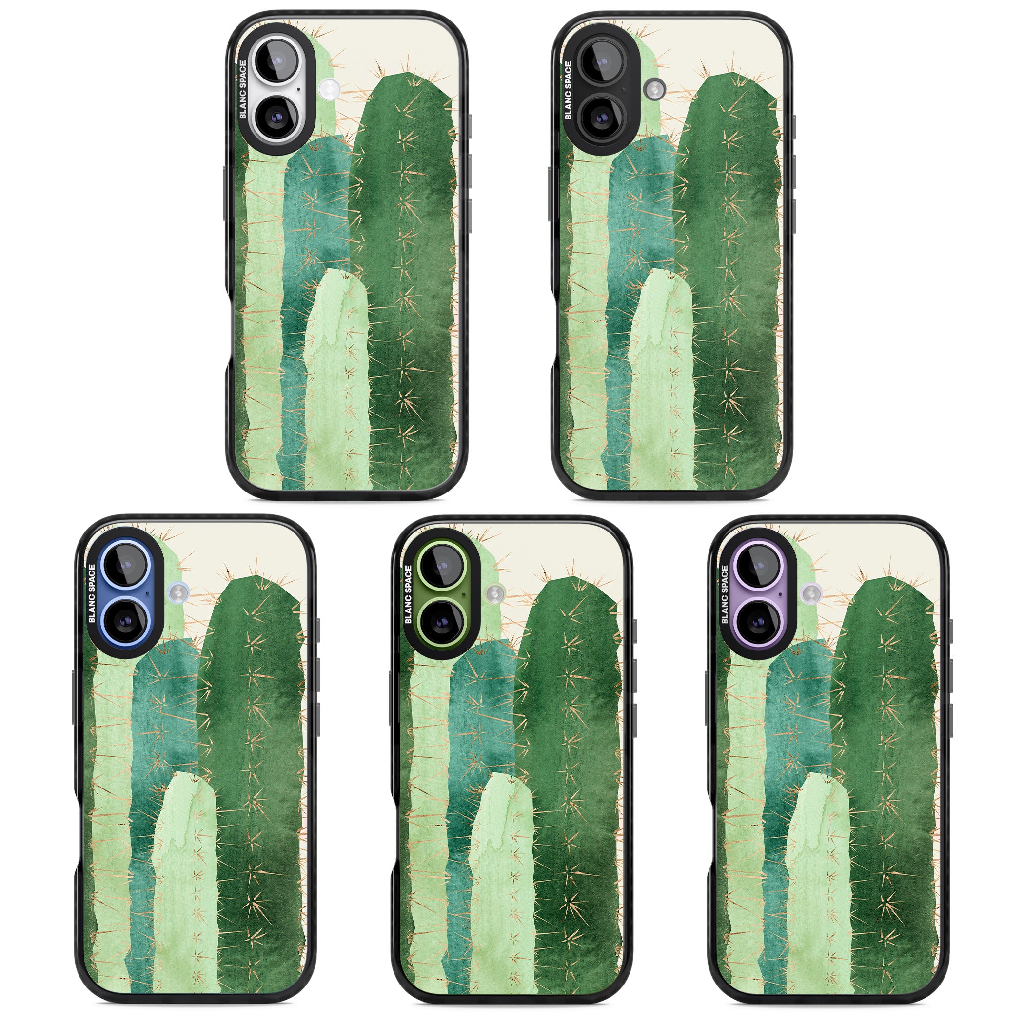 Large Cacti iPhone 17 Impact Pro Black Phone Case APT Impact Protection